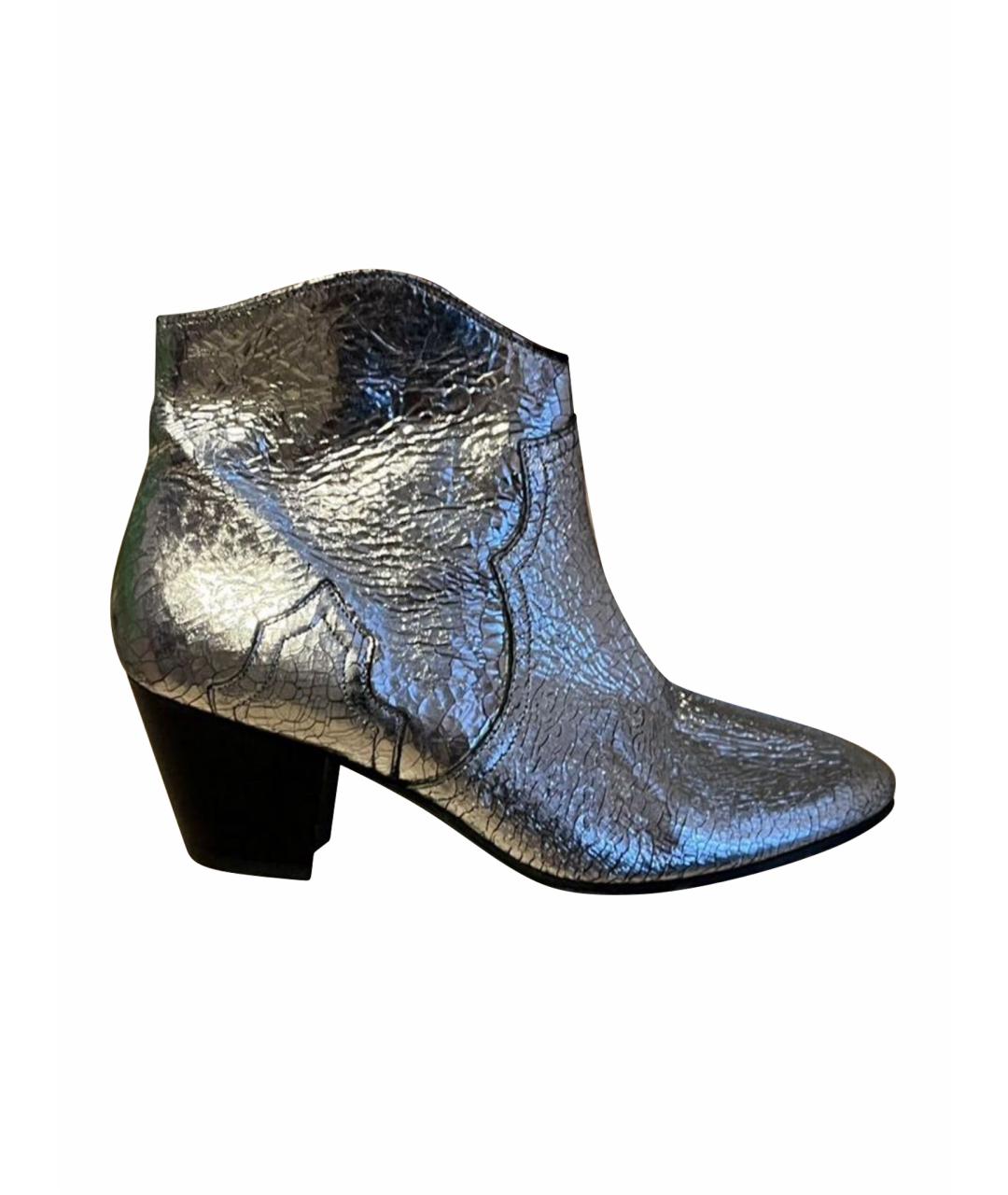 ISABEL MARANT Серебряные кожаные полусапоги, фото 1