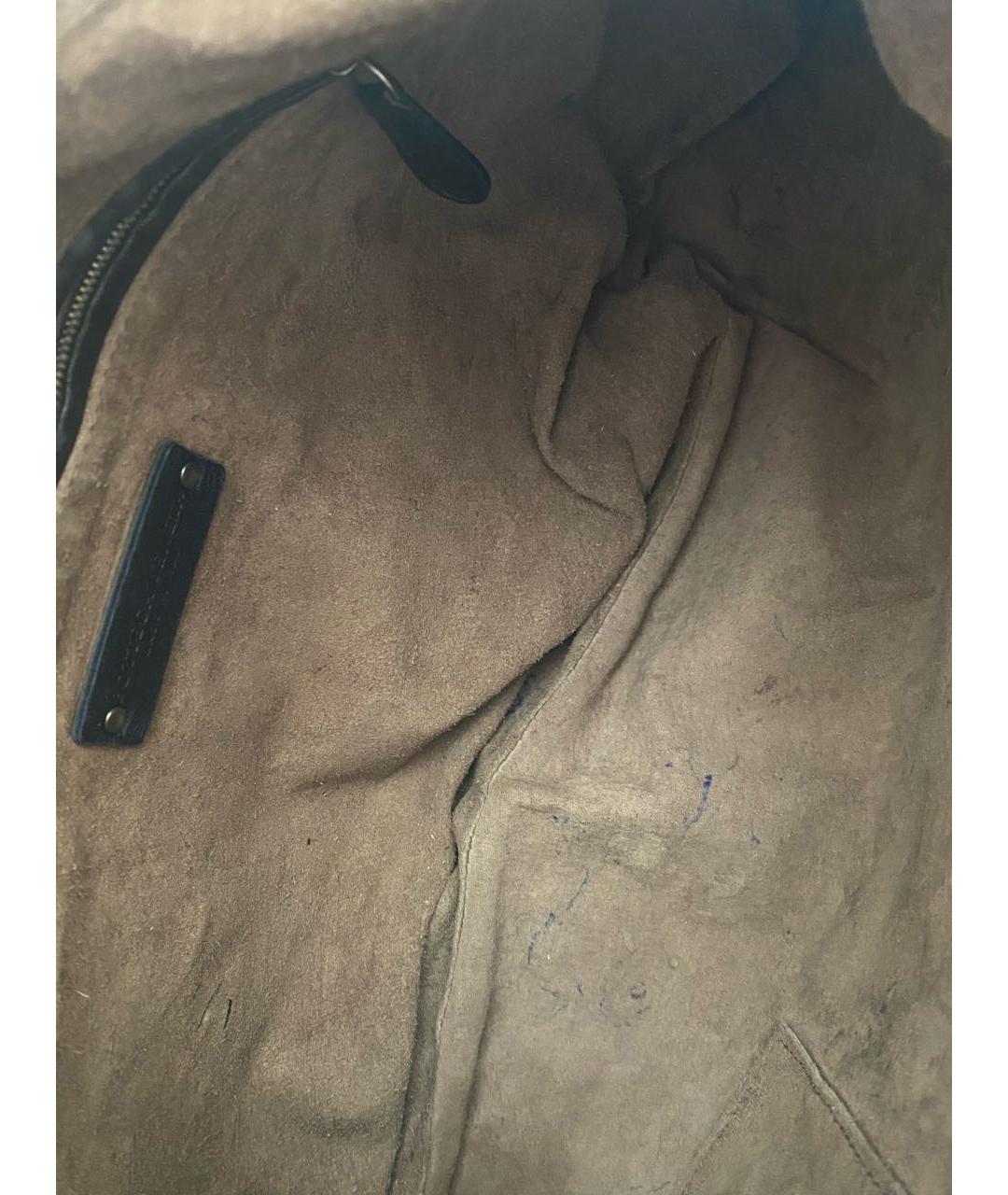 BOTTEGA VENETA Черная кожаная сумка с короткими ручками, фото 6