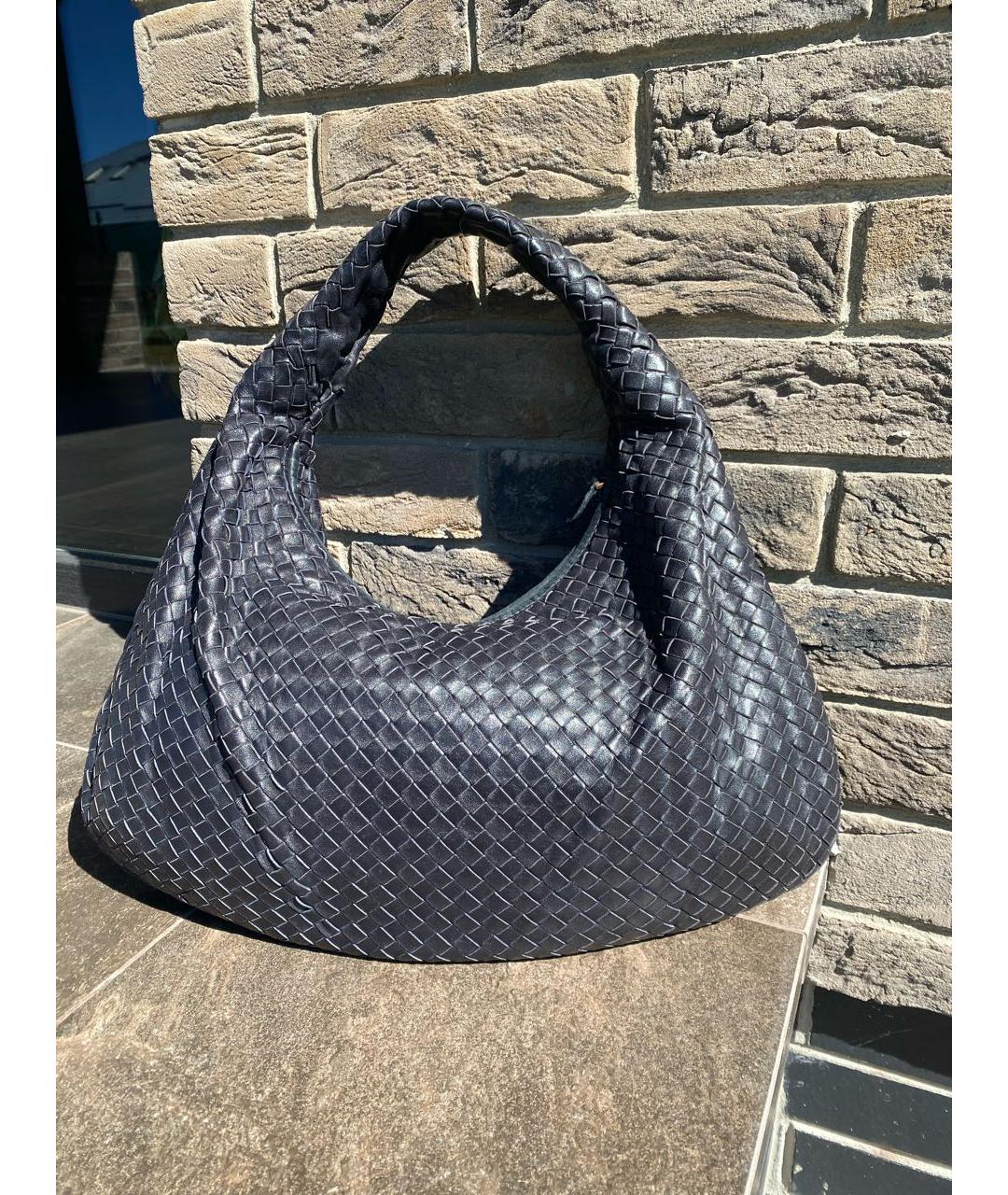 BOTTEGA VENETA Черная кожаная сумка с короткими ручками, фото 2