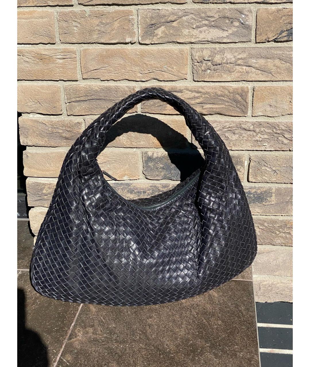 BOTTEGA VENETA Черная кожаная сумка с короткими ручками, фото 3