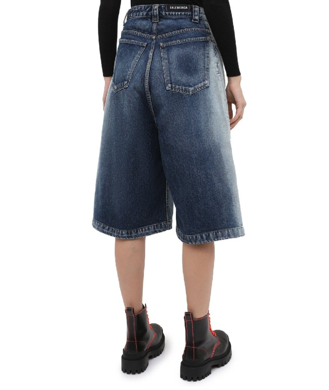 BALENCIAGA Голубые деним шорты, фото 4