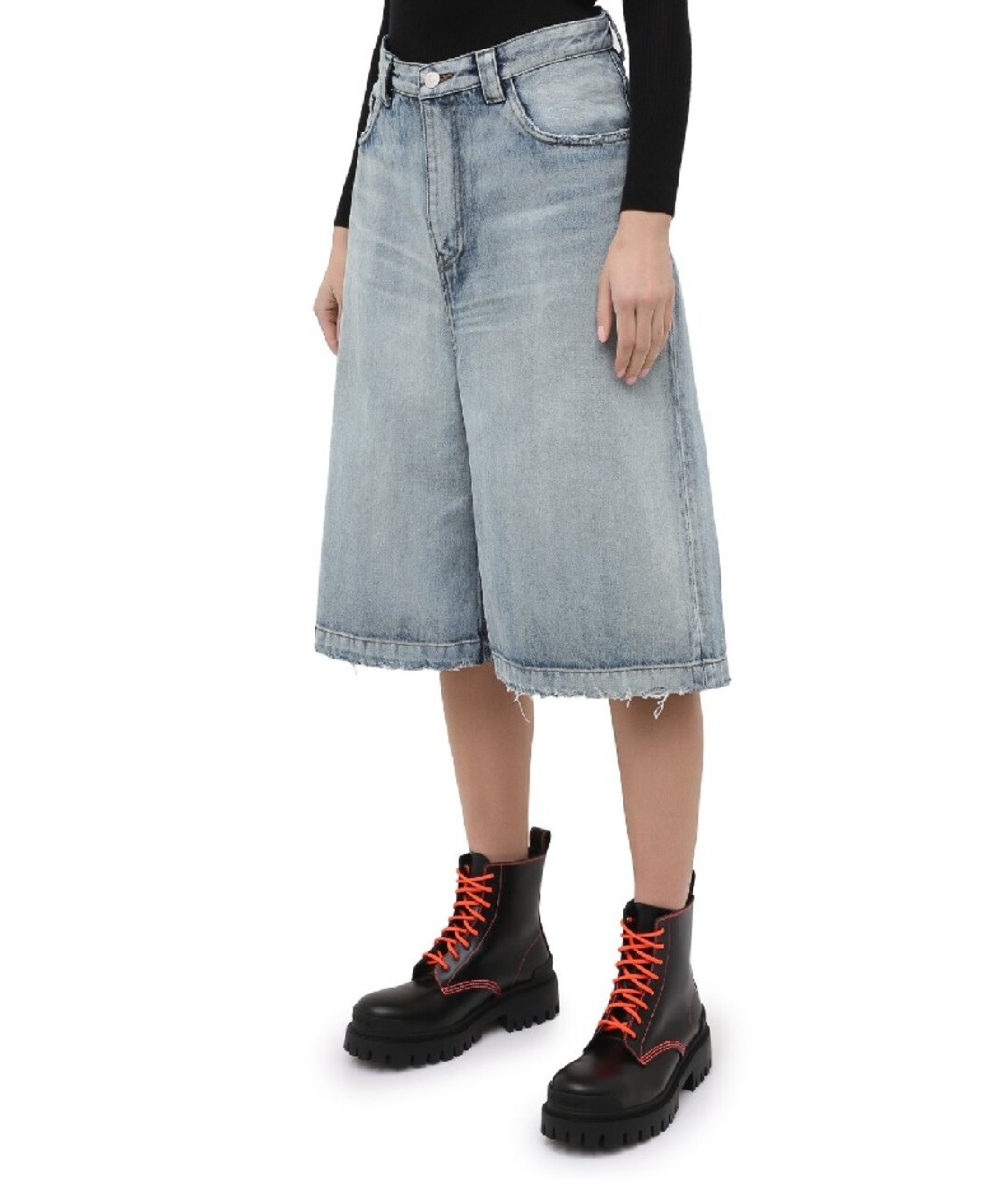 BALENCIAGA Голубые деним шорты, фото 3