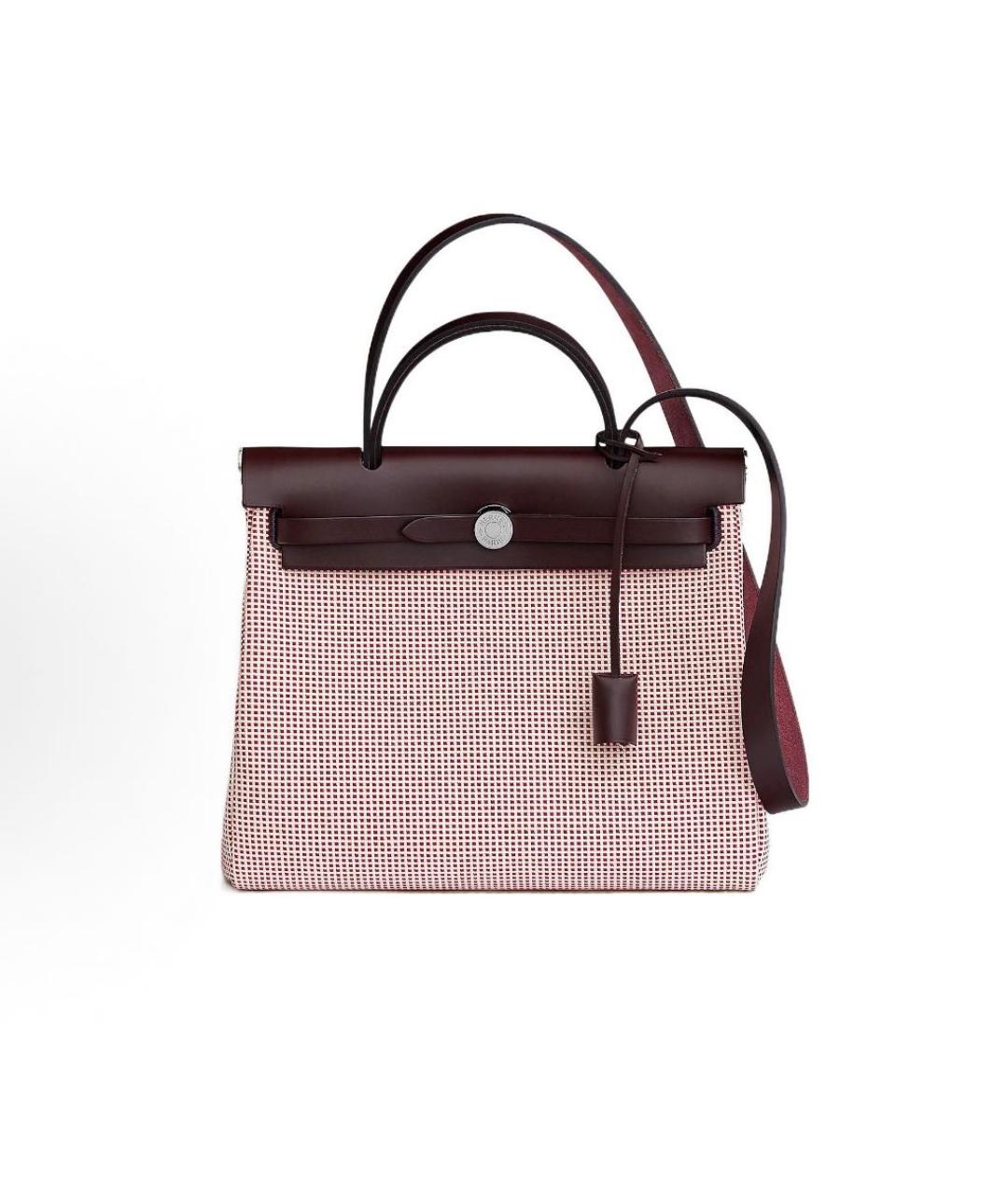 HERMES Бордовая тканевая сумка через плечо, фото 9
