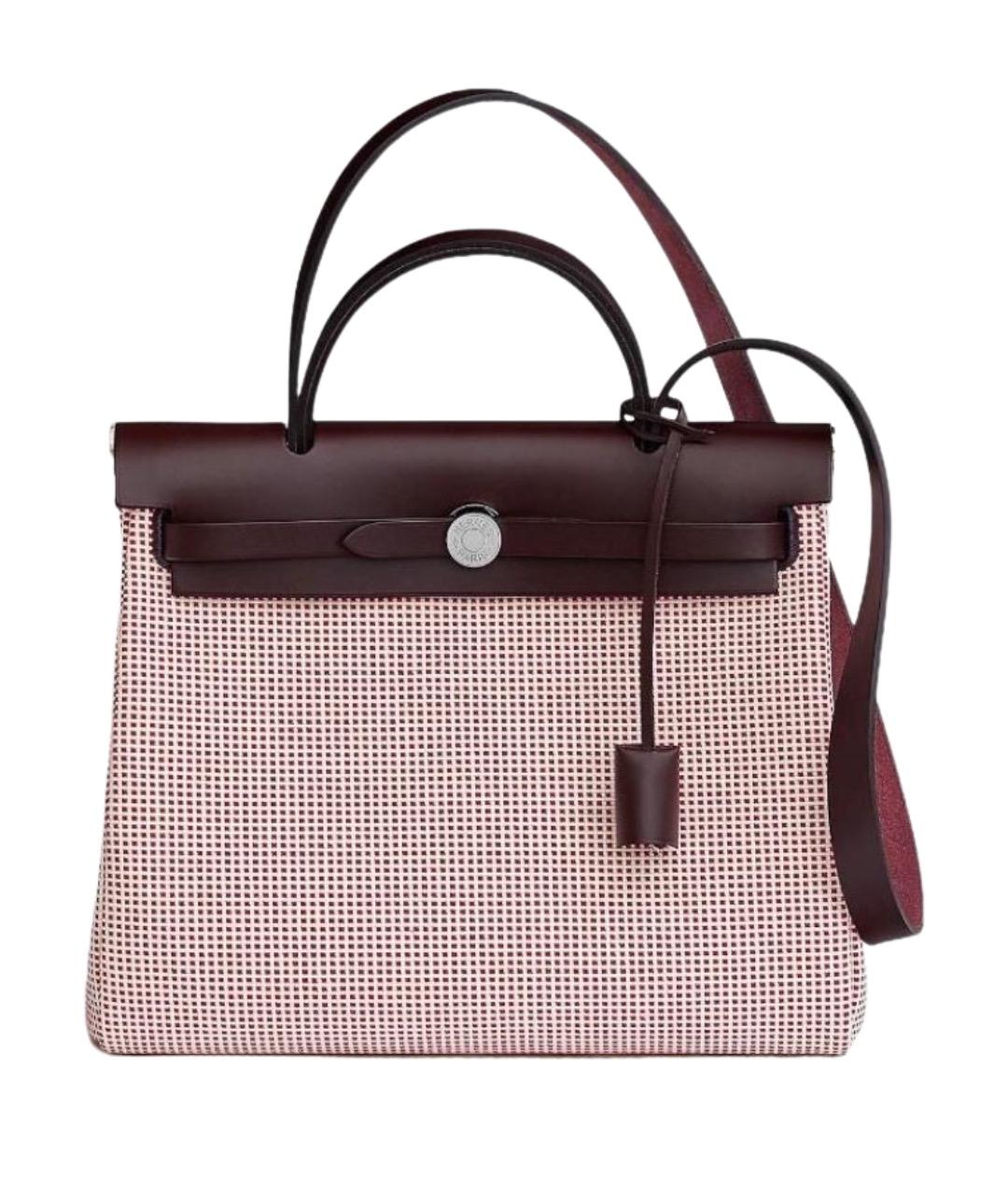 HERMES Бордовая тканевая сумка через плечо, фото 1