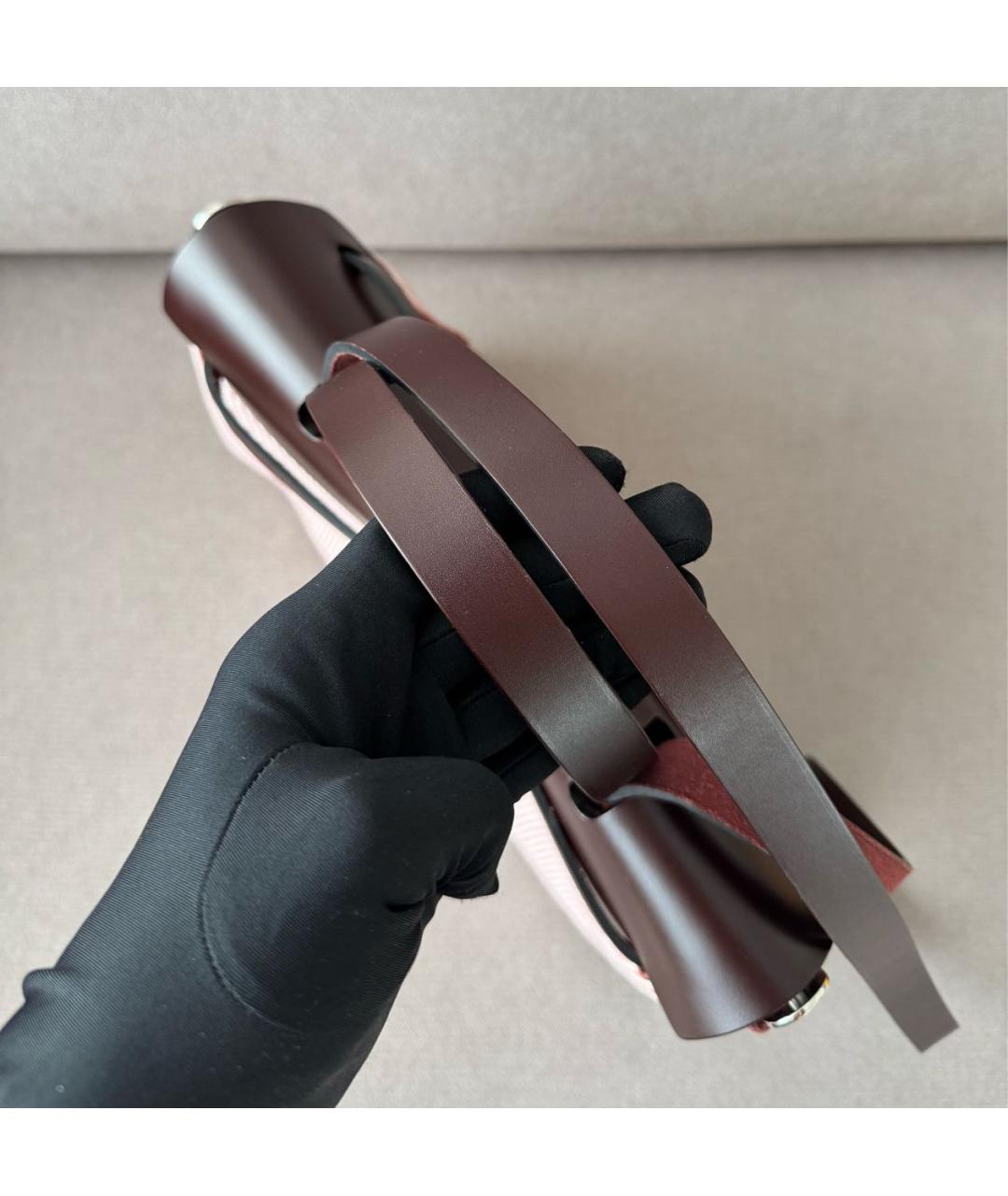 HERMES Бордовая тканевая сумка через плечо, фото 7