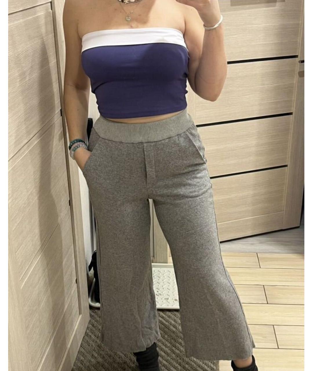 WALK OF SHAME Серые шерстяные спортивные брюки и шорты, фото 5