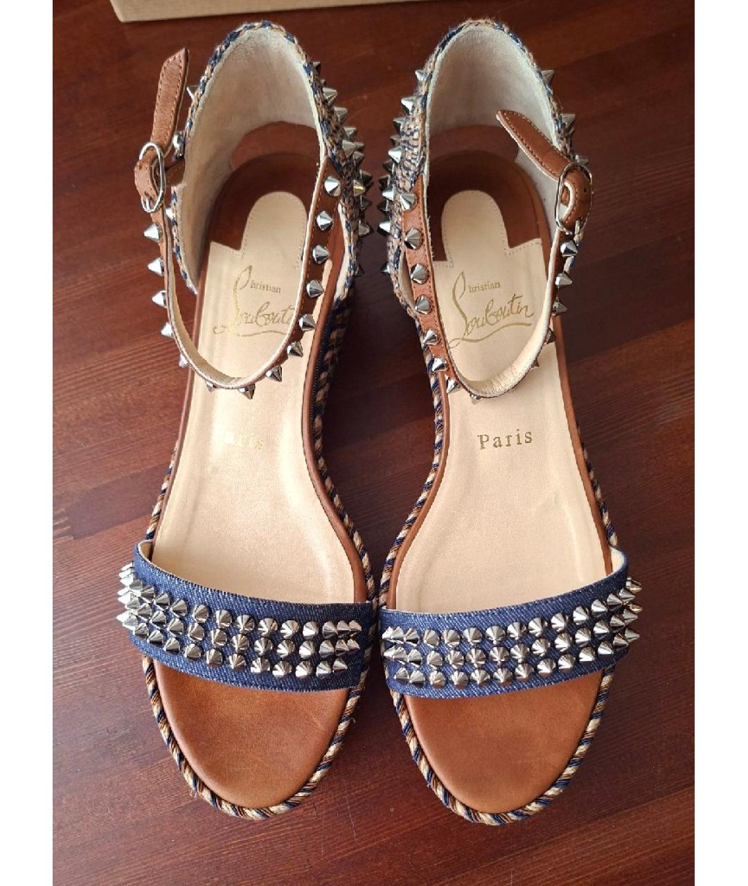 CHRISTIAN LOUBOUTIN Синие босоножки, фото 3