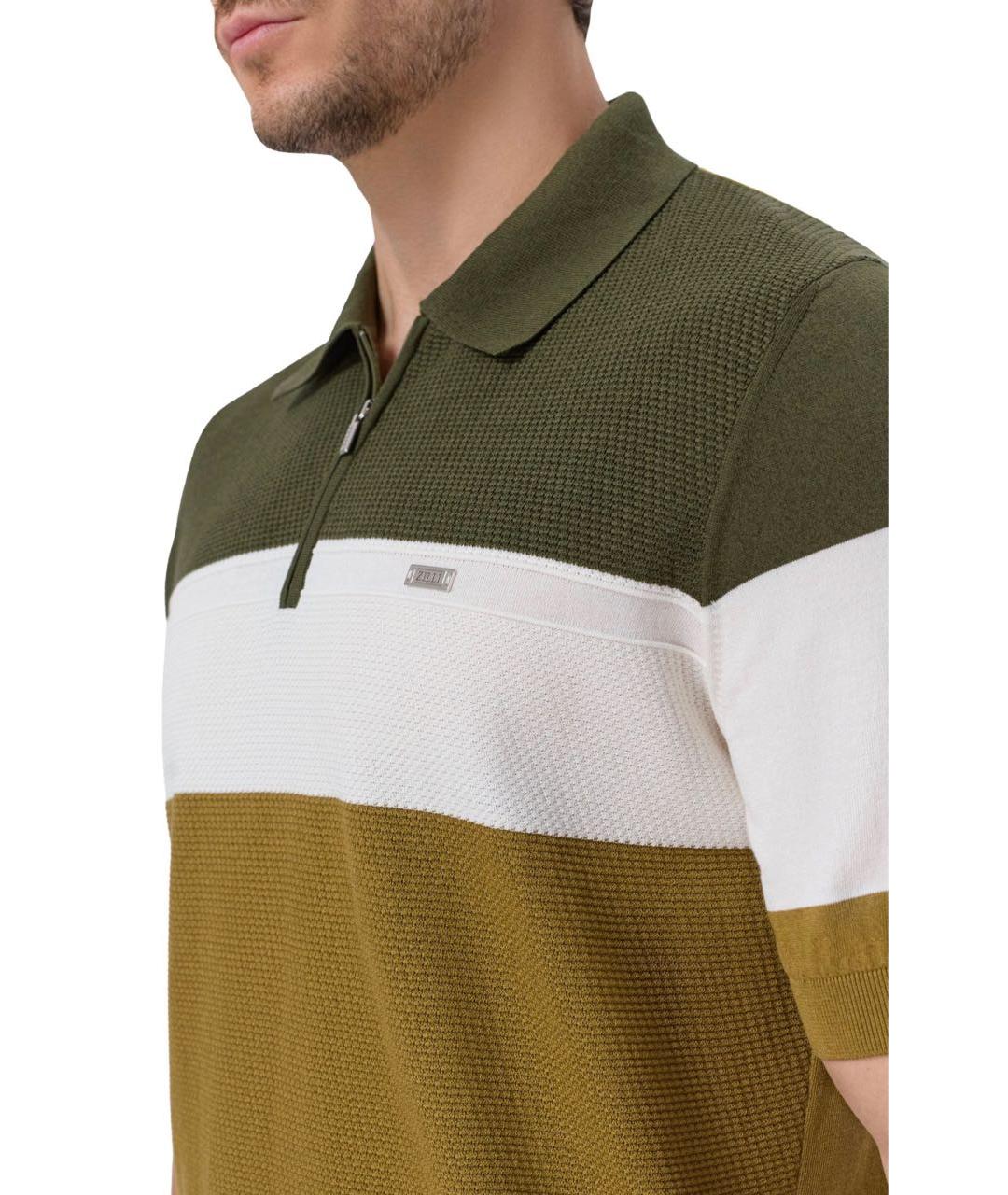 ZILLI Зеленые хлопковое поло с коротким рукавом, фото 4