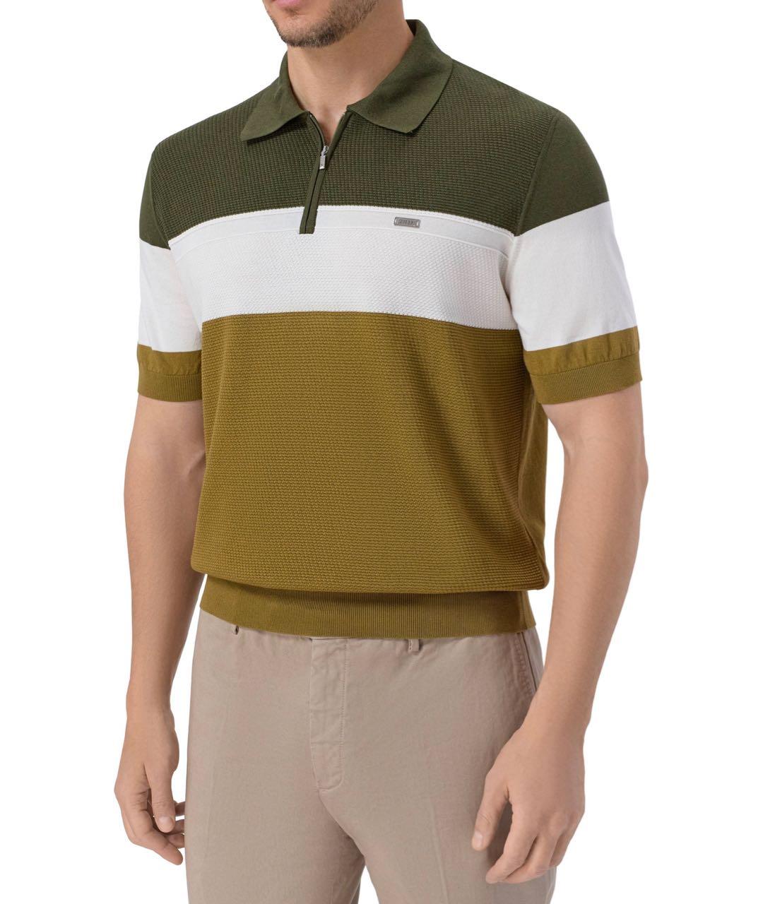 ZILLI Зеленые хлопковое поло с коротким рукавом, фото 2