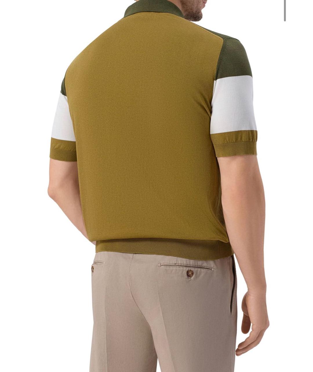 ZILLI Зеленые хлопковое поло с коротким рукавом, фото 3