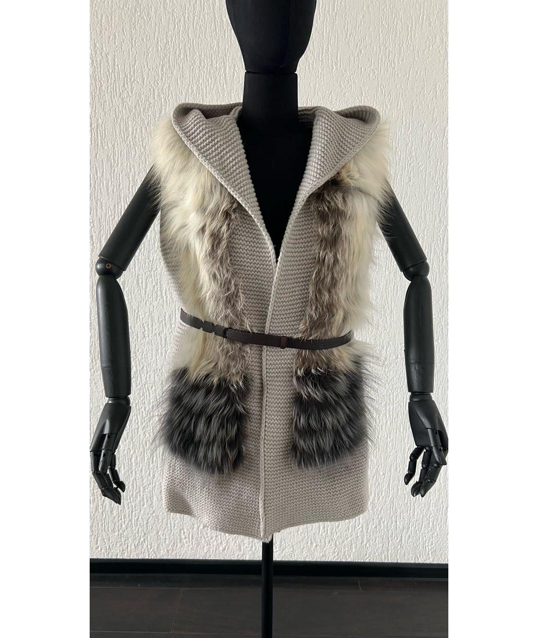 FABIANA FILIPPI Серый кашемировый кардиган, фото 7