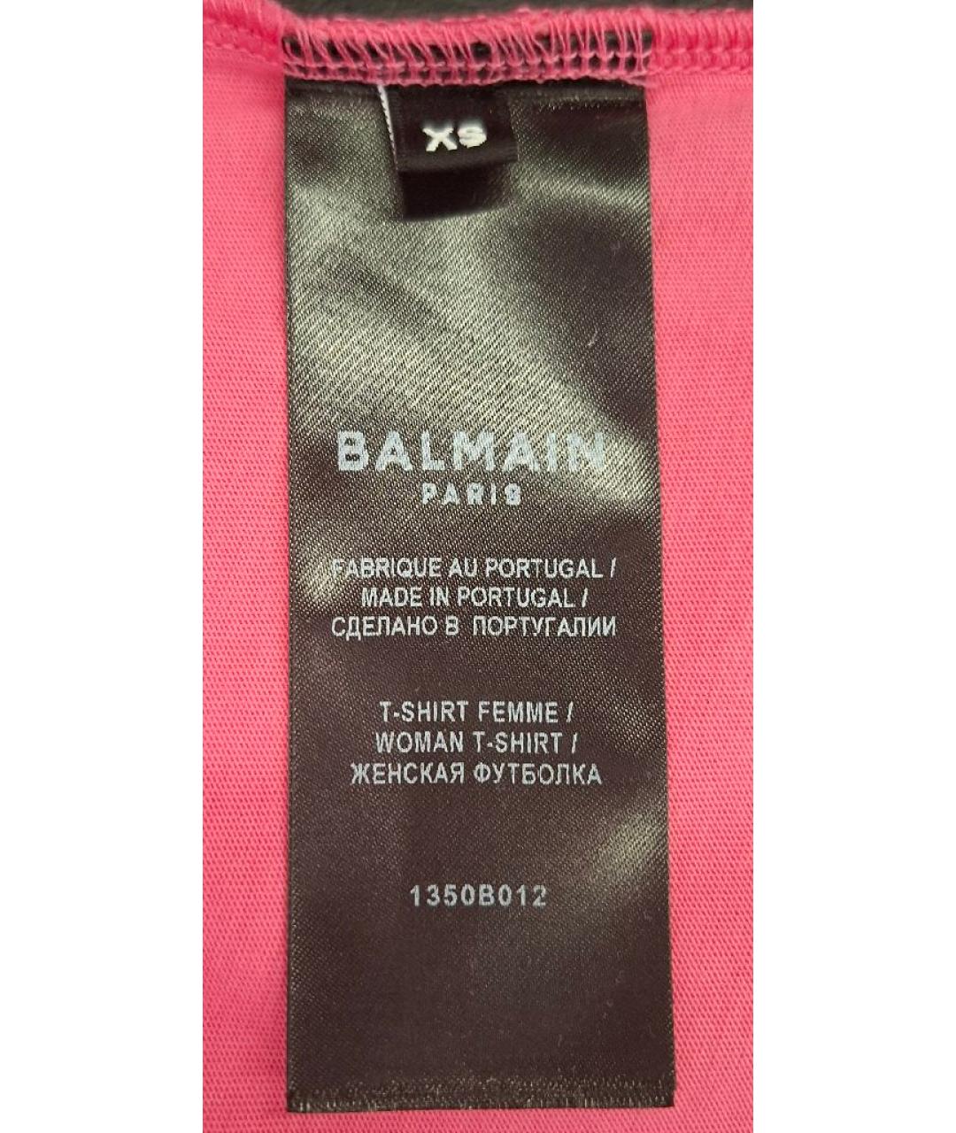 BALMAIN Розовая хлопковая футболка, фото 5