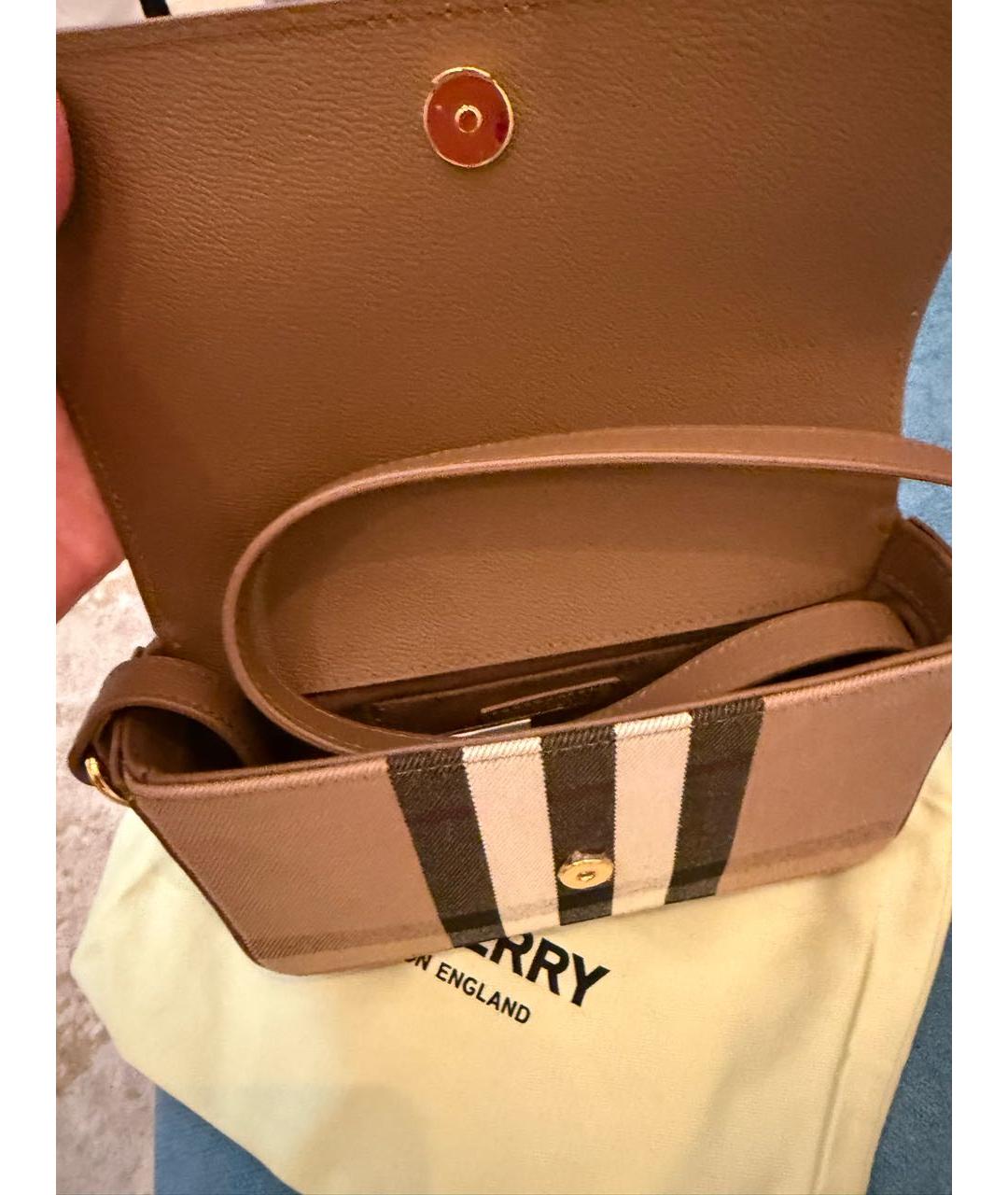 BURBERRY Коричневая кожаная сумка через плечо, фото 4