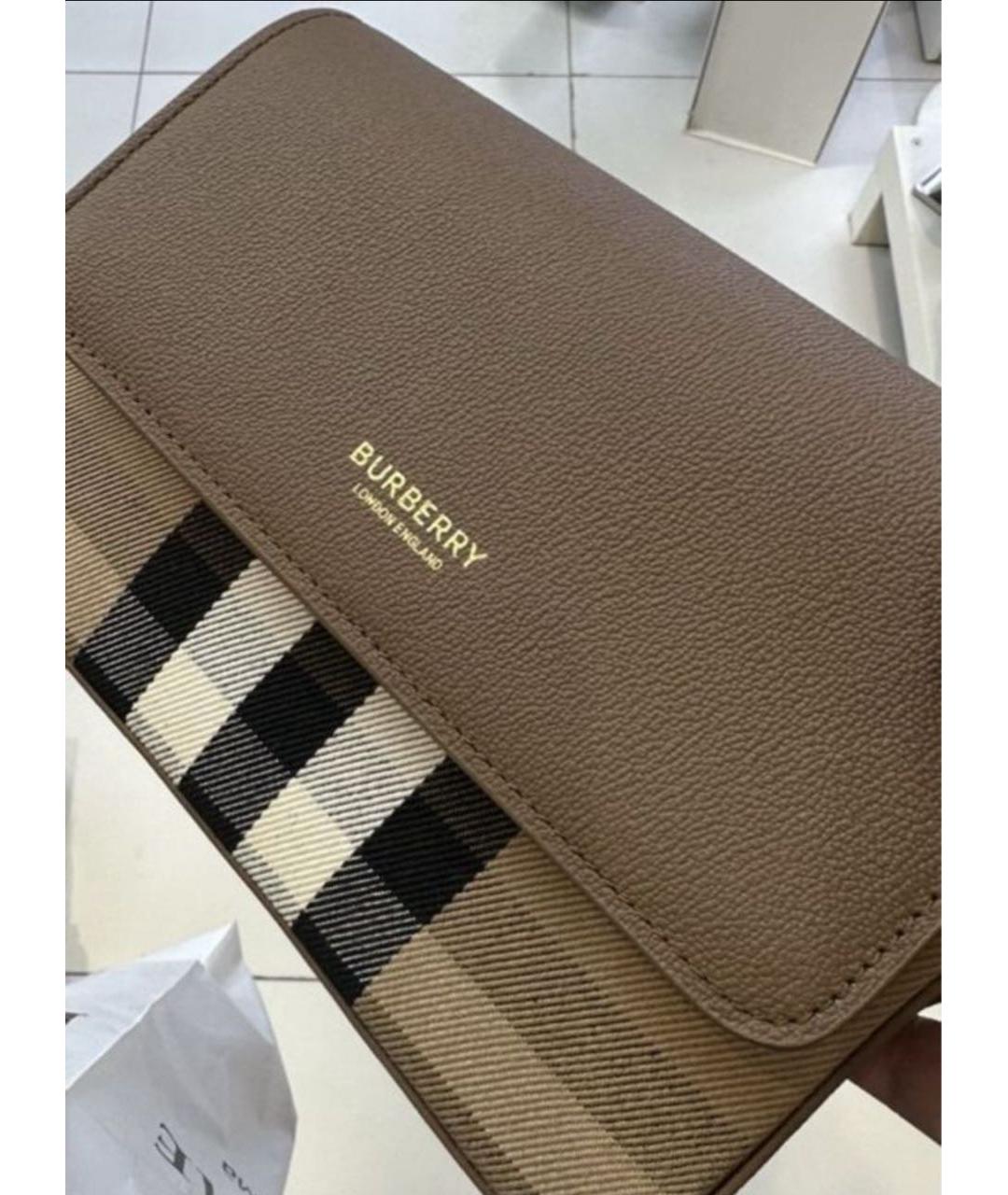 BURBERRY Коричневая кожаная сумка через плечо, фото 5