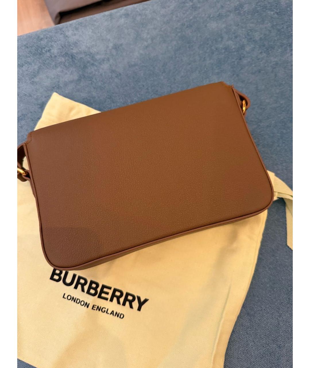 BURBERRY Коричневая кожаная сумка через плечо, фото 6