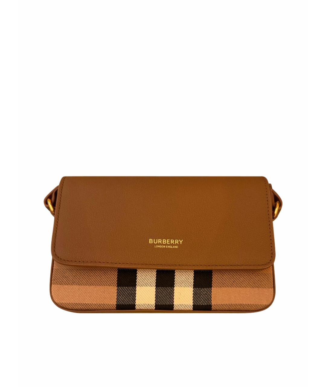 BURBERRY Коричневая кожаная сумка через плечо, фото 1