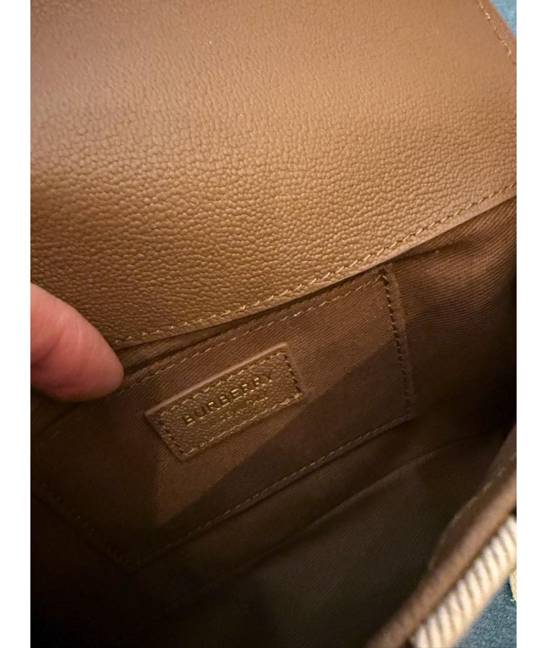 BURBERRY Коричневая кожаная сумка через плечо, фото 7