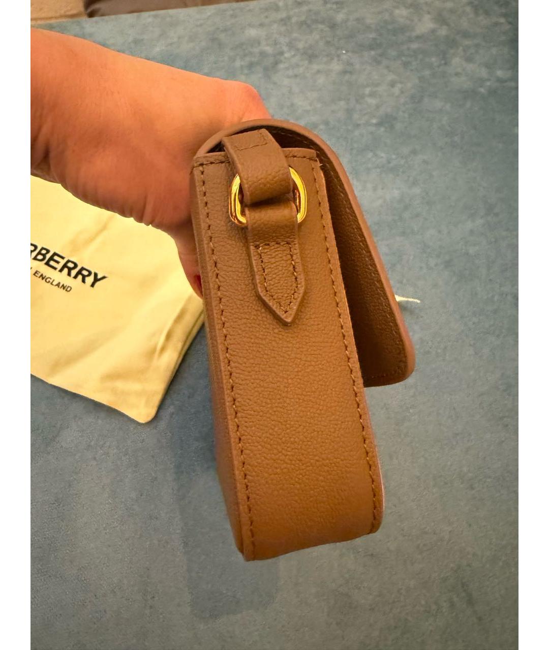 BURBERRY Коричневая кожаная сумка через плечо, фото 3
