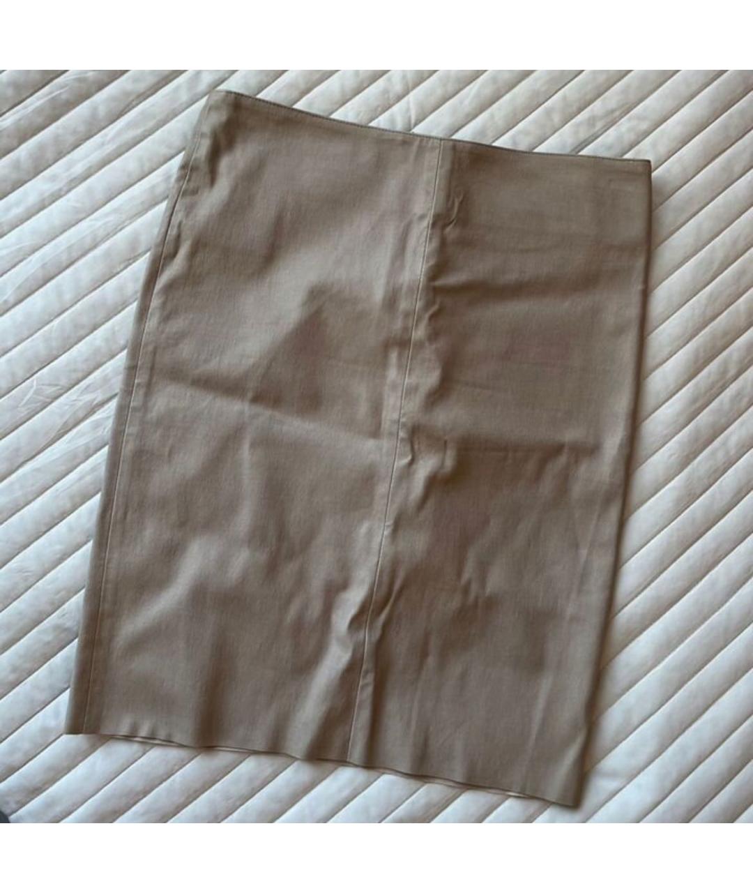 DROME Бежевая кожаная юбка мини, фото 5