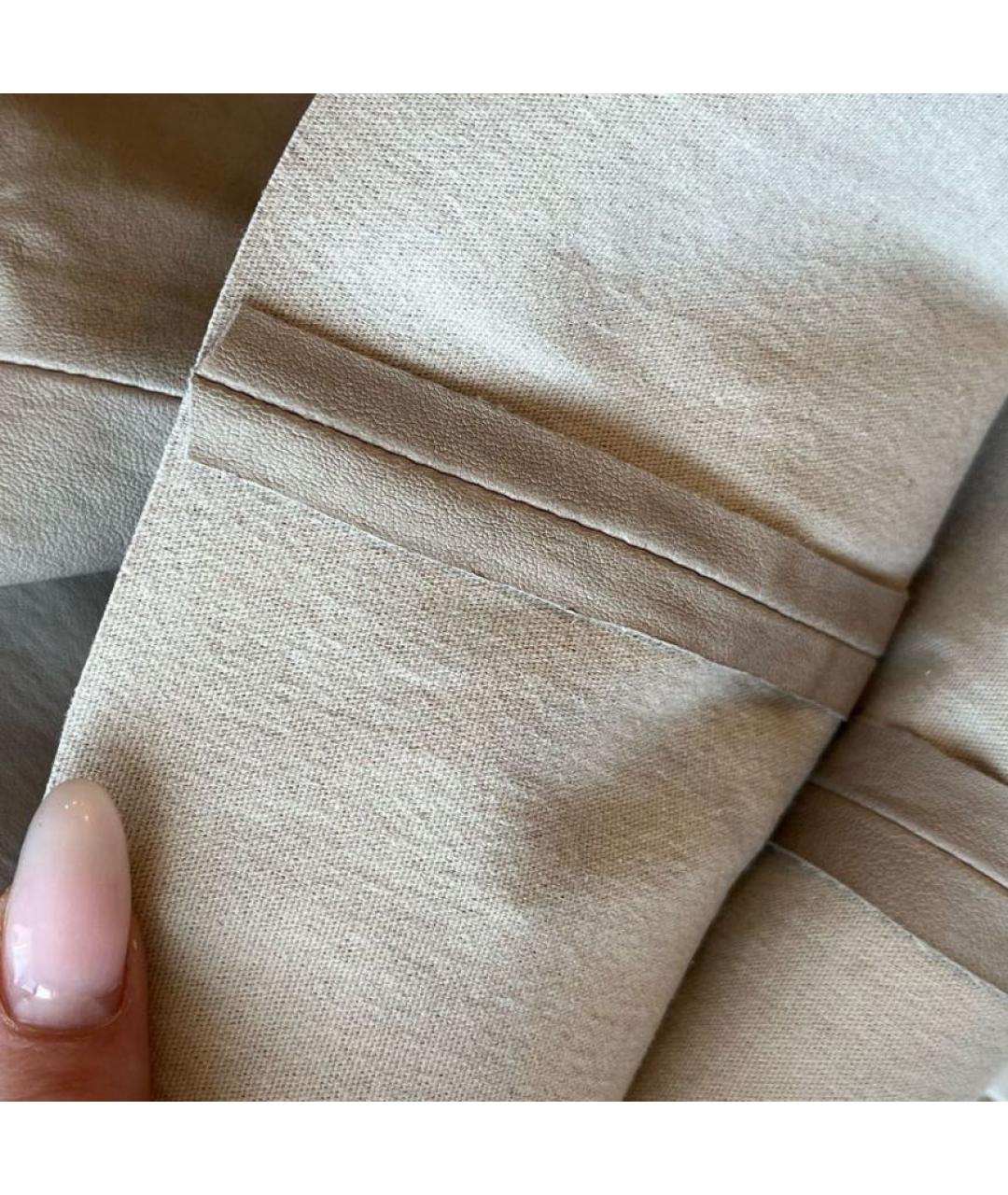 DROME Бежевая кожаная юбка мини, фото 3