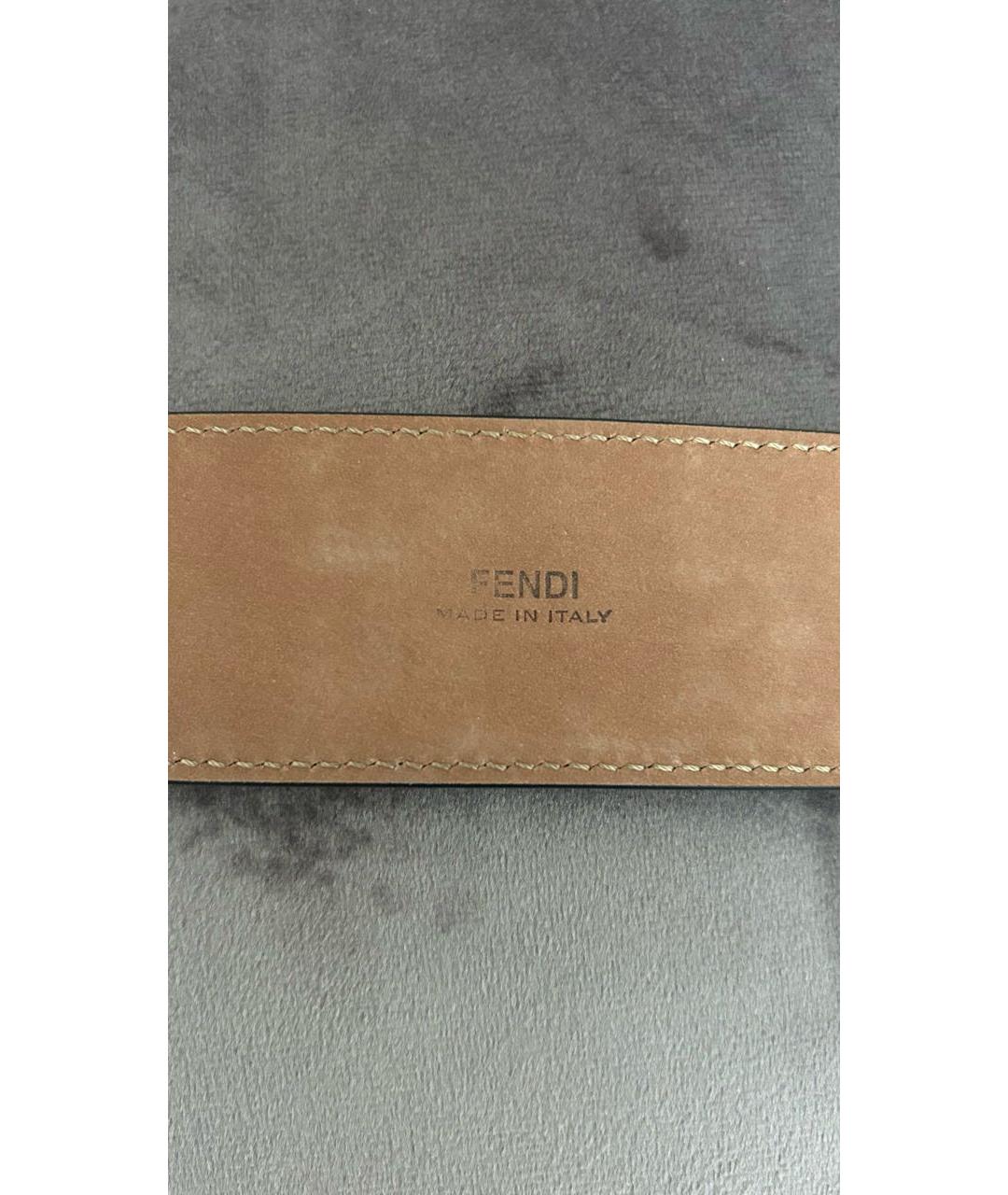 FENDI Черный кожаный ремень, фото 4