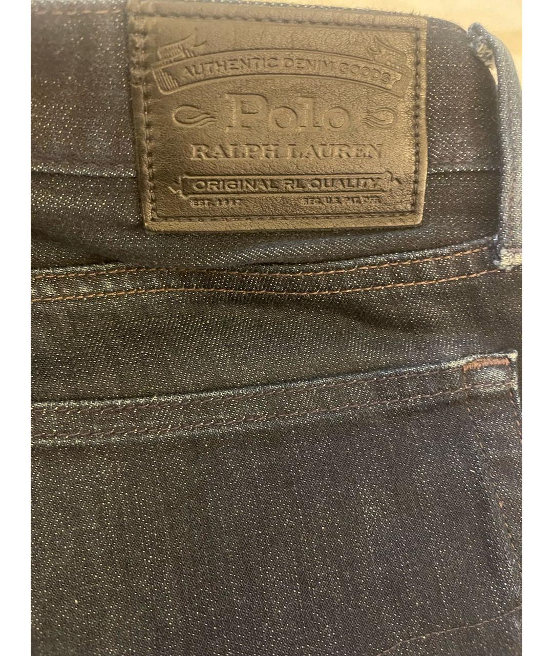 POLO RALPH LAUREN Темно-синие хлопковые прямые джинсы, фото 6