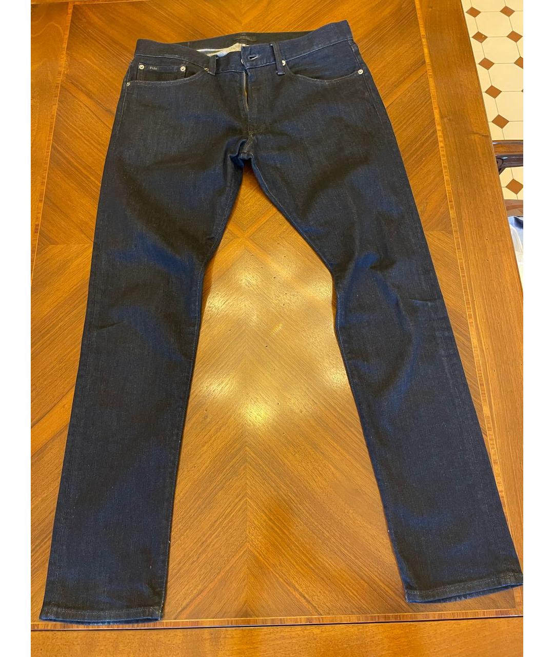 POLO RALPH LAUREN Темно-синие хлопковые прямые джинсы, фото 7