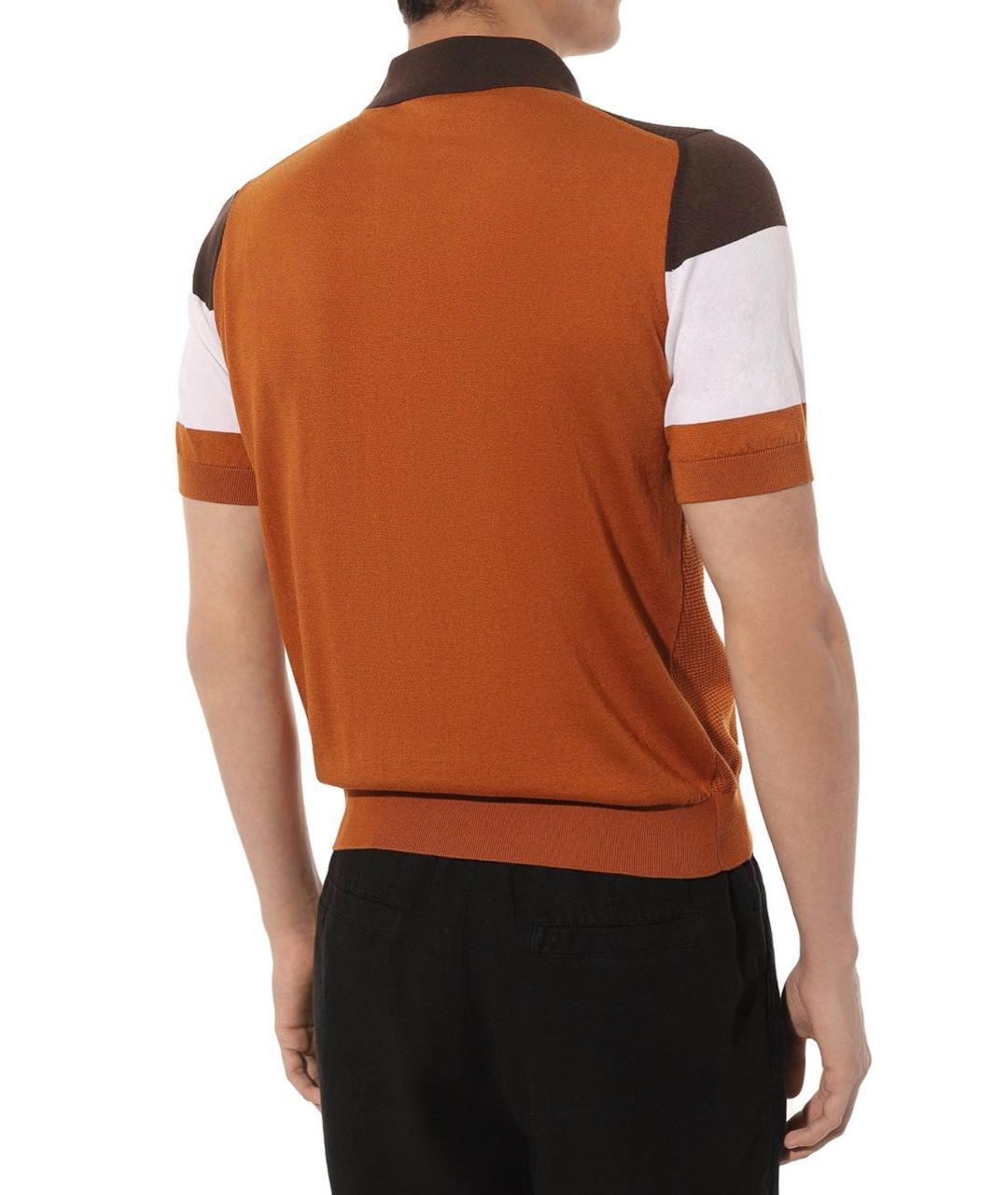 ZILLI Коричневое хлопковое поло с коротким рукавом, фото 4