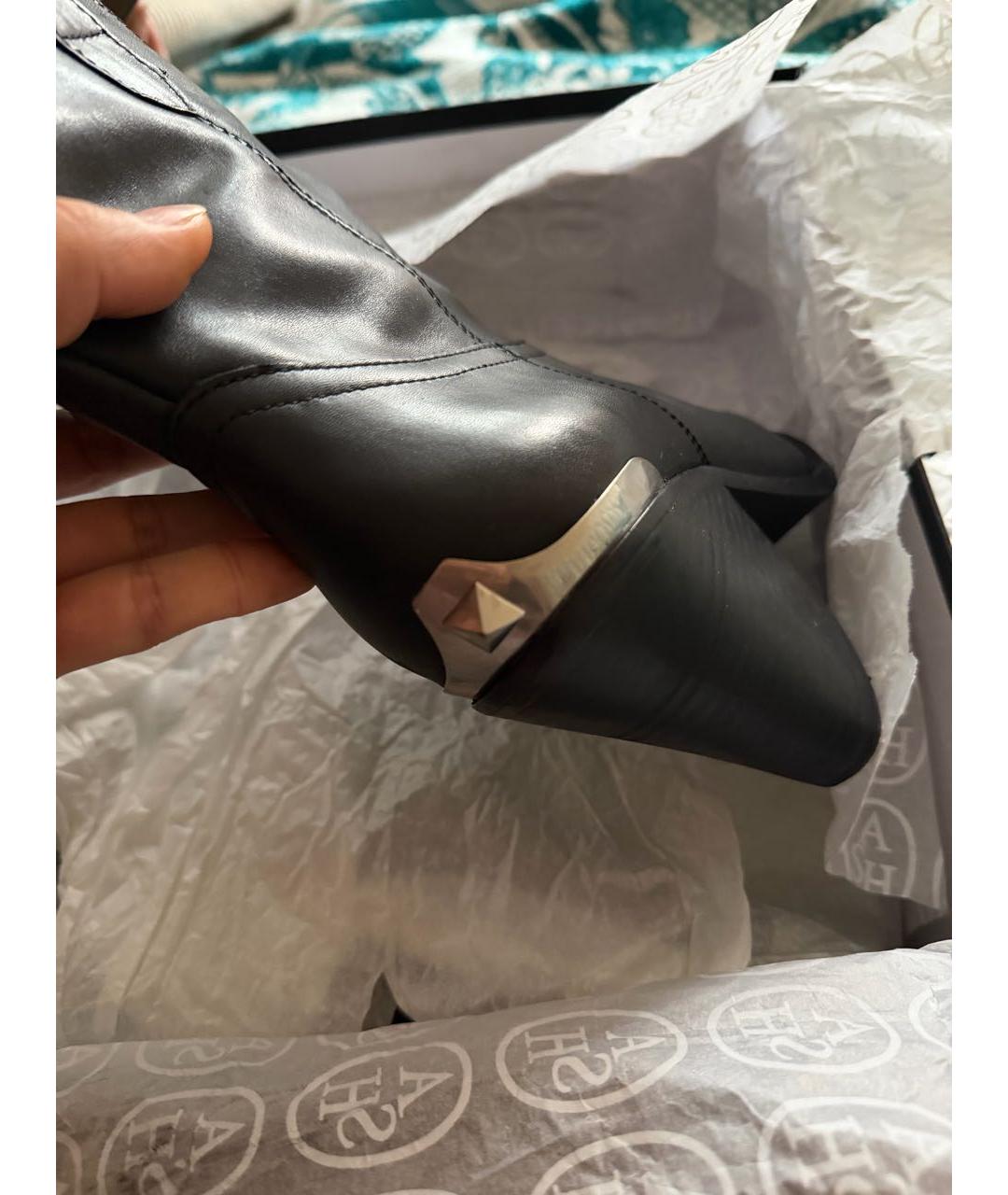 ASH Черные кожаные полусапоги, фото 4