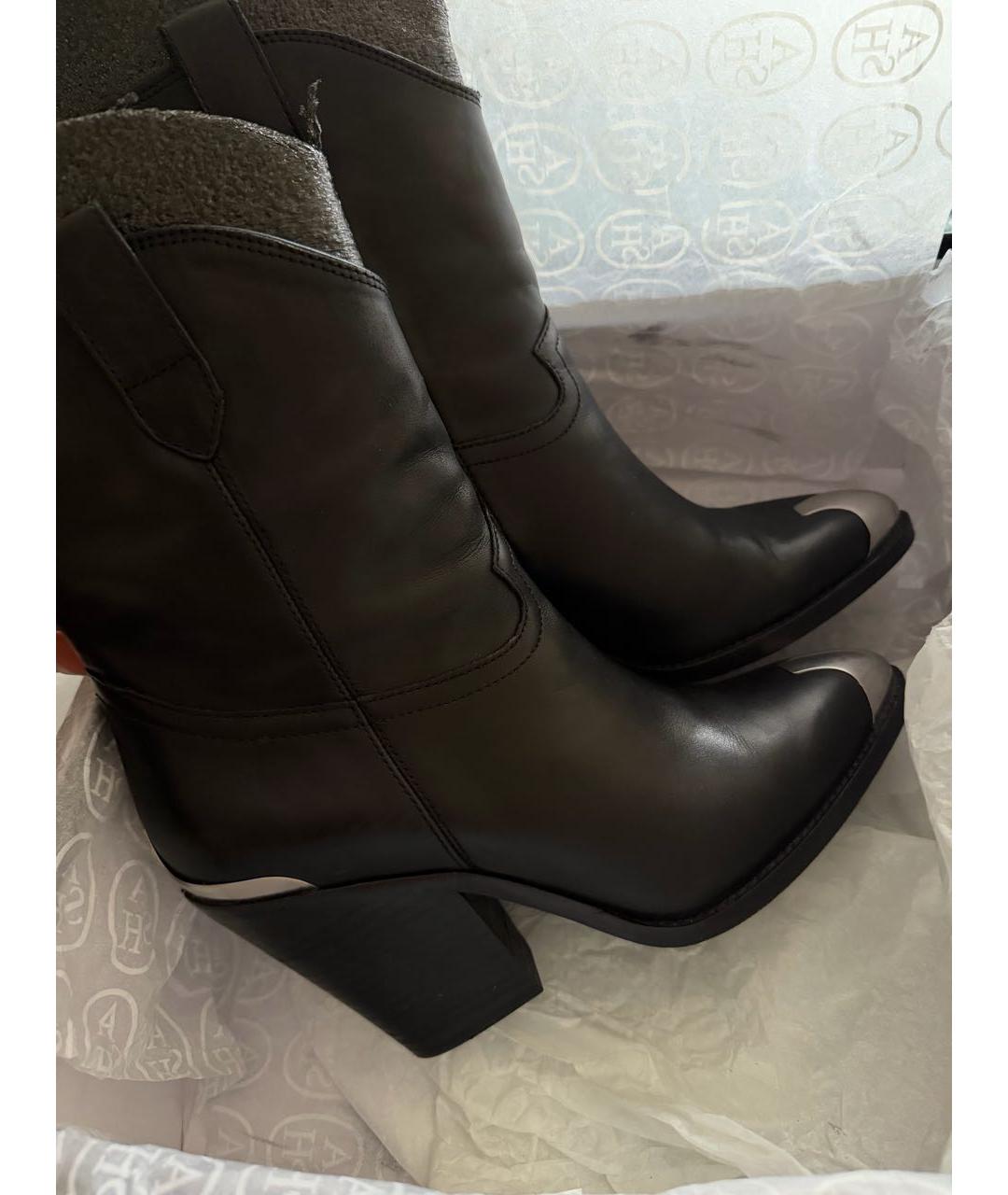 ASH Черные кожаные полусапоги, фото 2