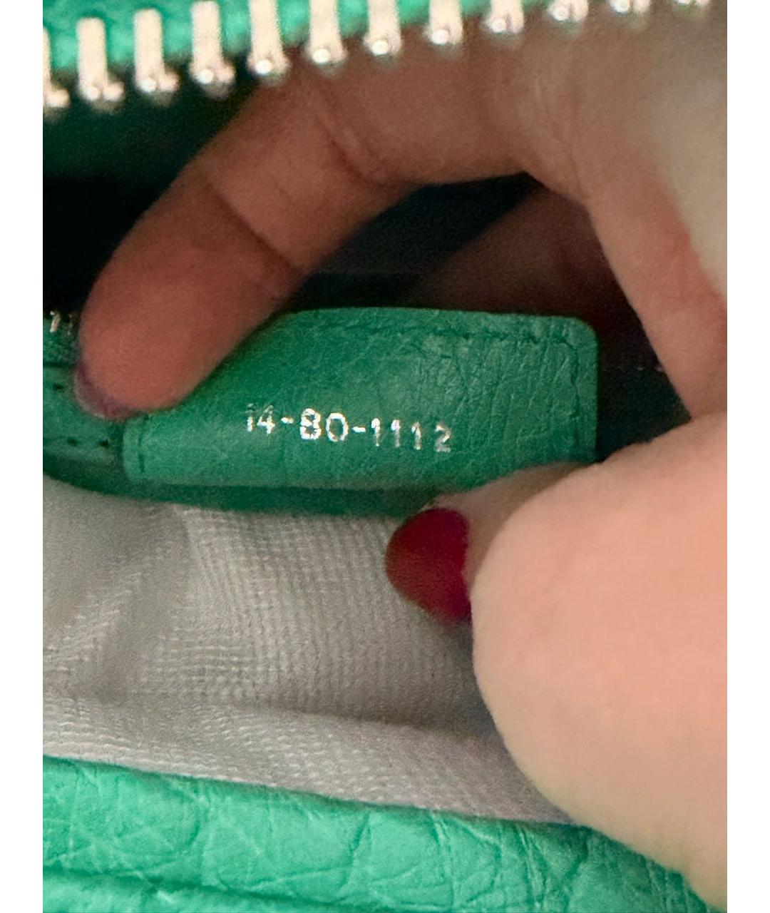 CHRISTIAN DIOR Зеленая сумка с короткими ручками из экзотической кожи, фото 6