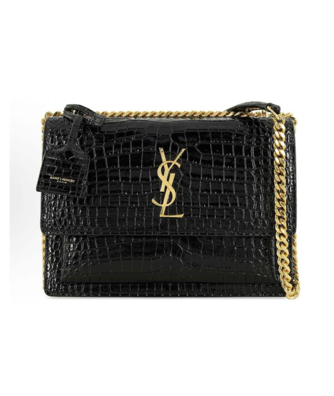 SAINT LAURENT Черная кожаная сумка через плечо, фото 9