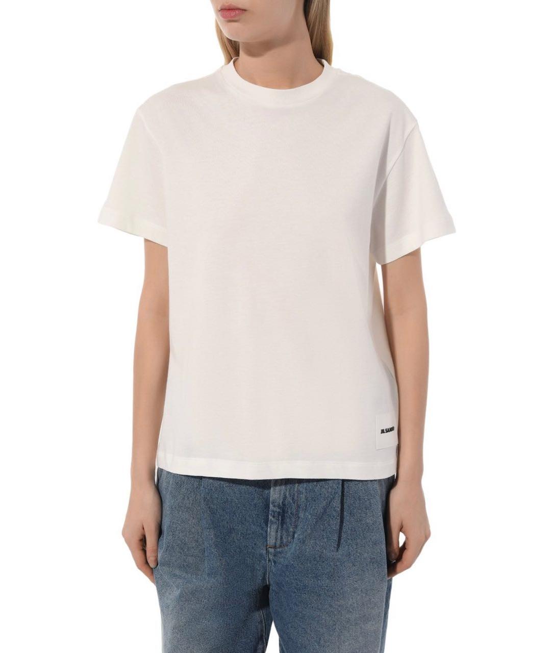 JIL SANDER Белая хлопковая футболка, фото 7