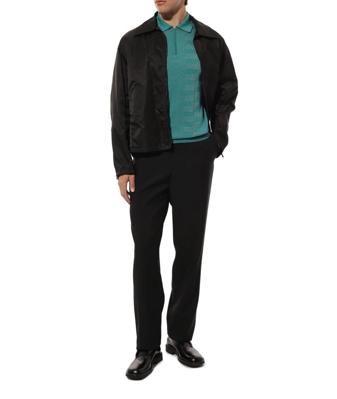 ZILLI Бирюзовое хлопковое поло с коротким рукавом, фото 5