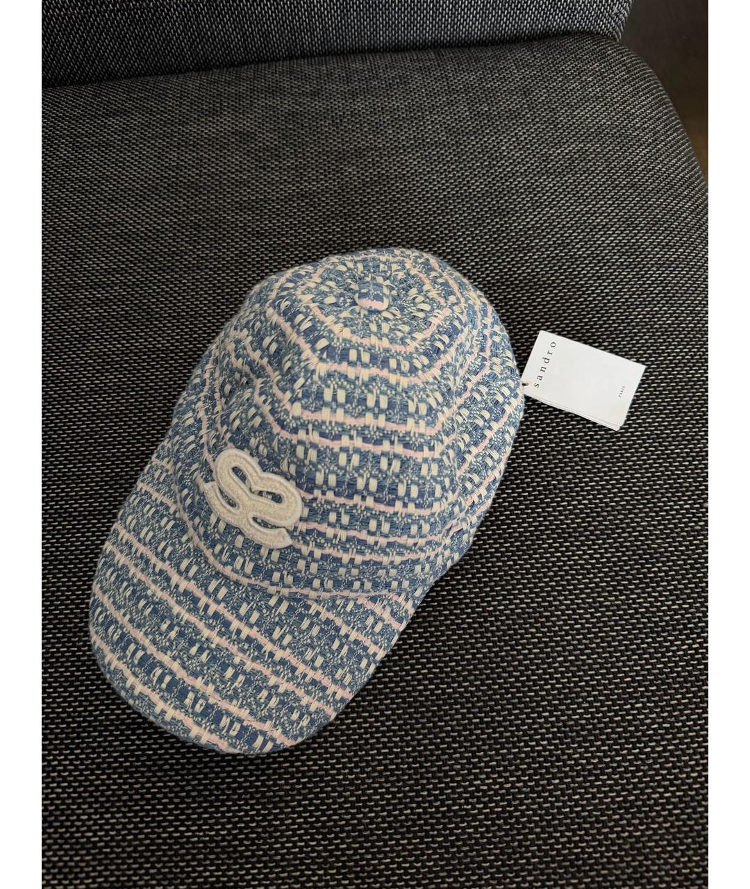 SANDRO Голубая хлопковая кепка, фото 2