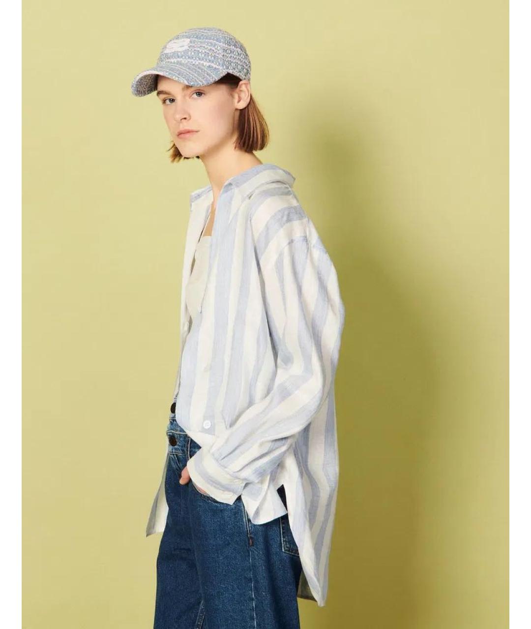 SANDRO Голубая хлопковая кепка, фото 4