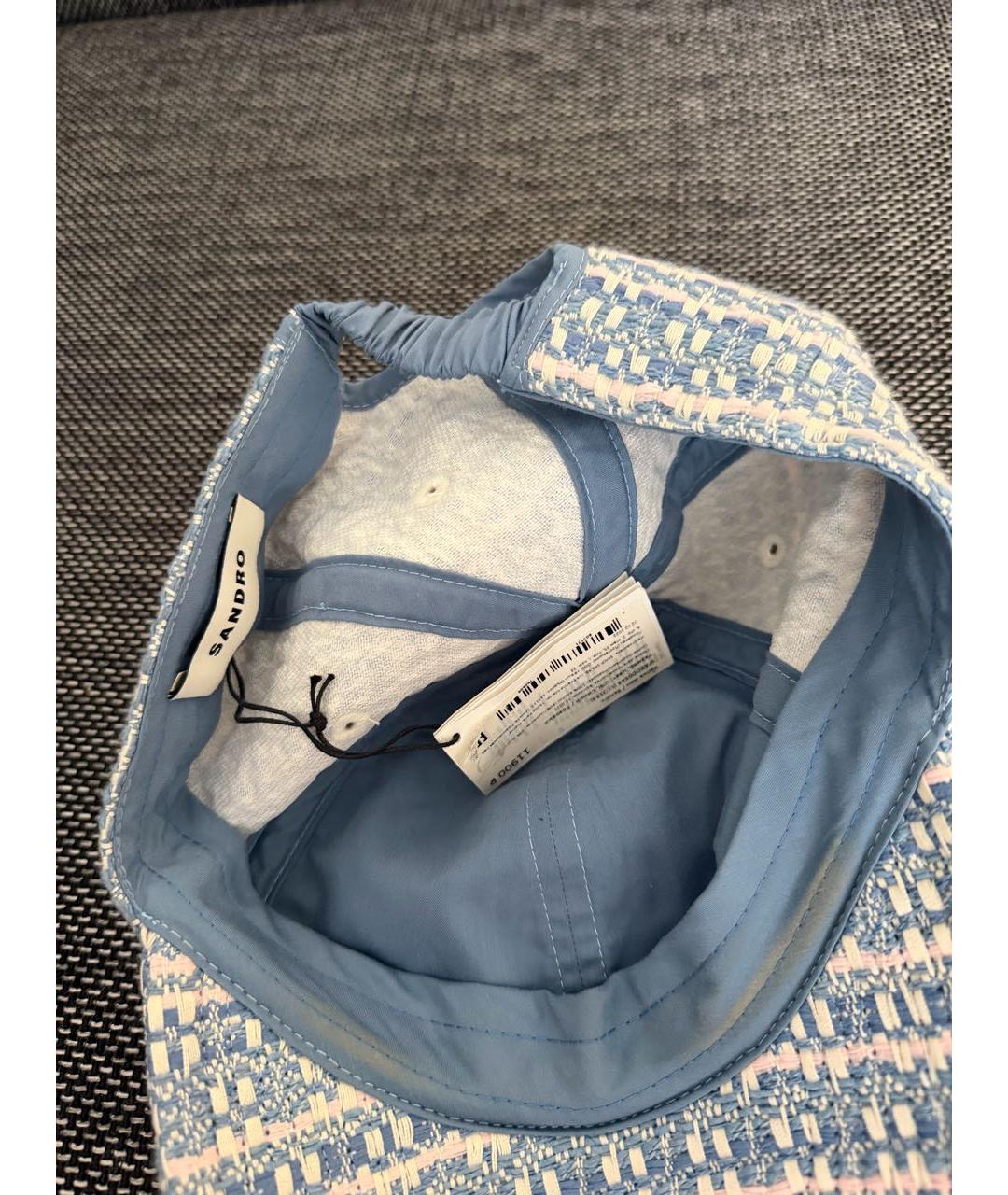 SANDRO Голубая хлопковая кепка, фото 3