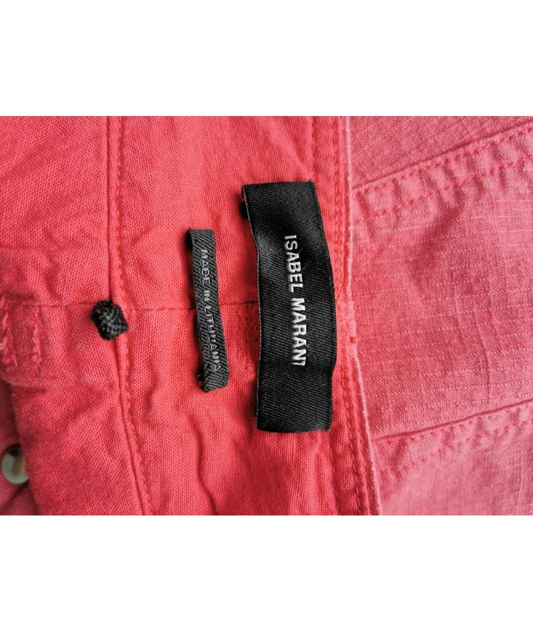 ISABEL MARANT Красные льняные шорты, фото 4