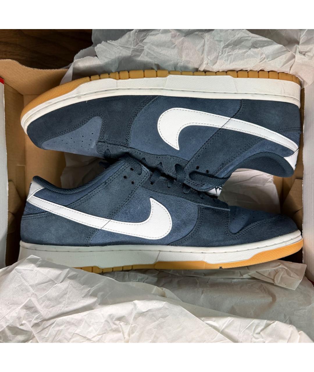 NIKE Темно-синие замшевые низкие кроссовки / кеды, фото 8