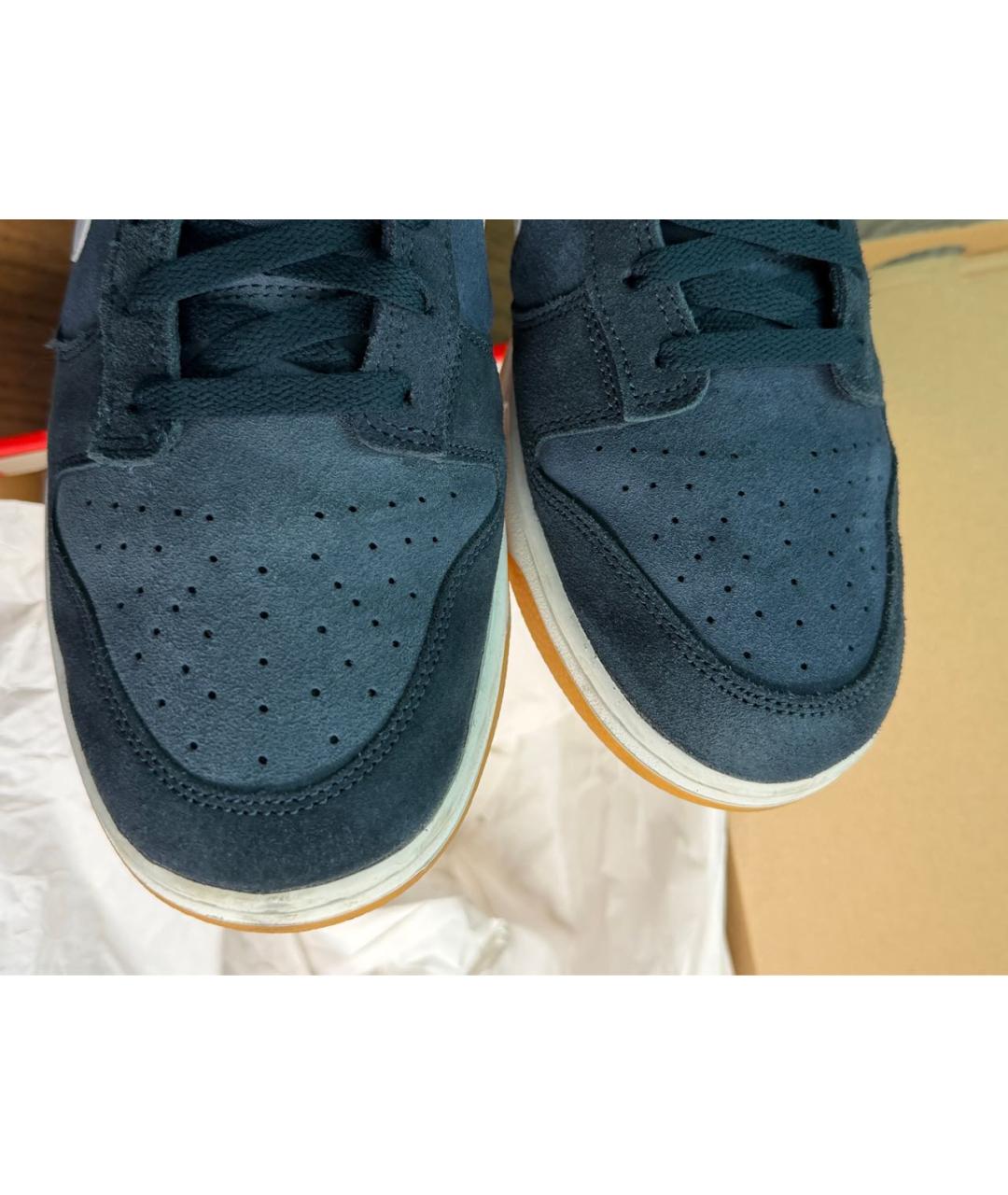 NIKE Темно-синие замшевые низкие кроссовки / кеды, фото 5