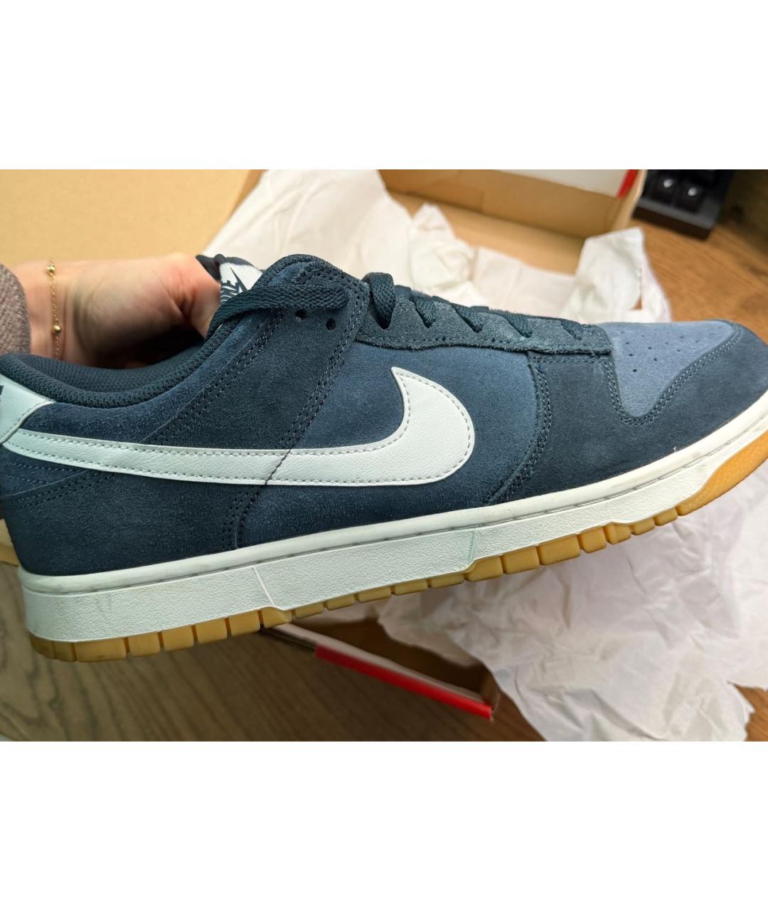 NIKE Темно-синие замшевые низкие кроссовки / кеды, фото 3