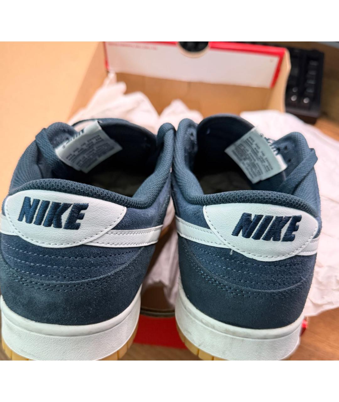 NIKE Темно-синие замшевые низкие кроссовки / кеды, фото 4