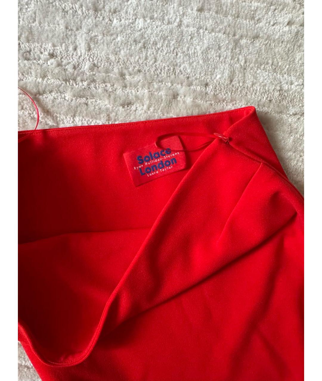 SOLACE LONDON Красное полиэстеровое вечернее платье, фото 6