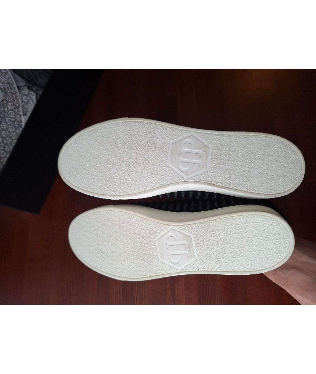 PHILIPP PLEIN Черные кожаные кеды, фото 5