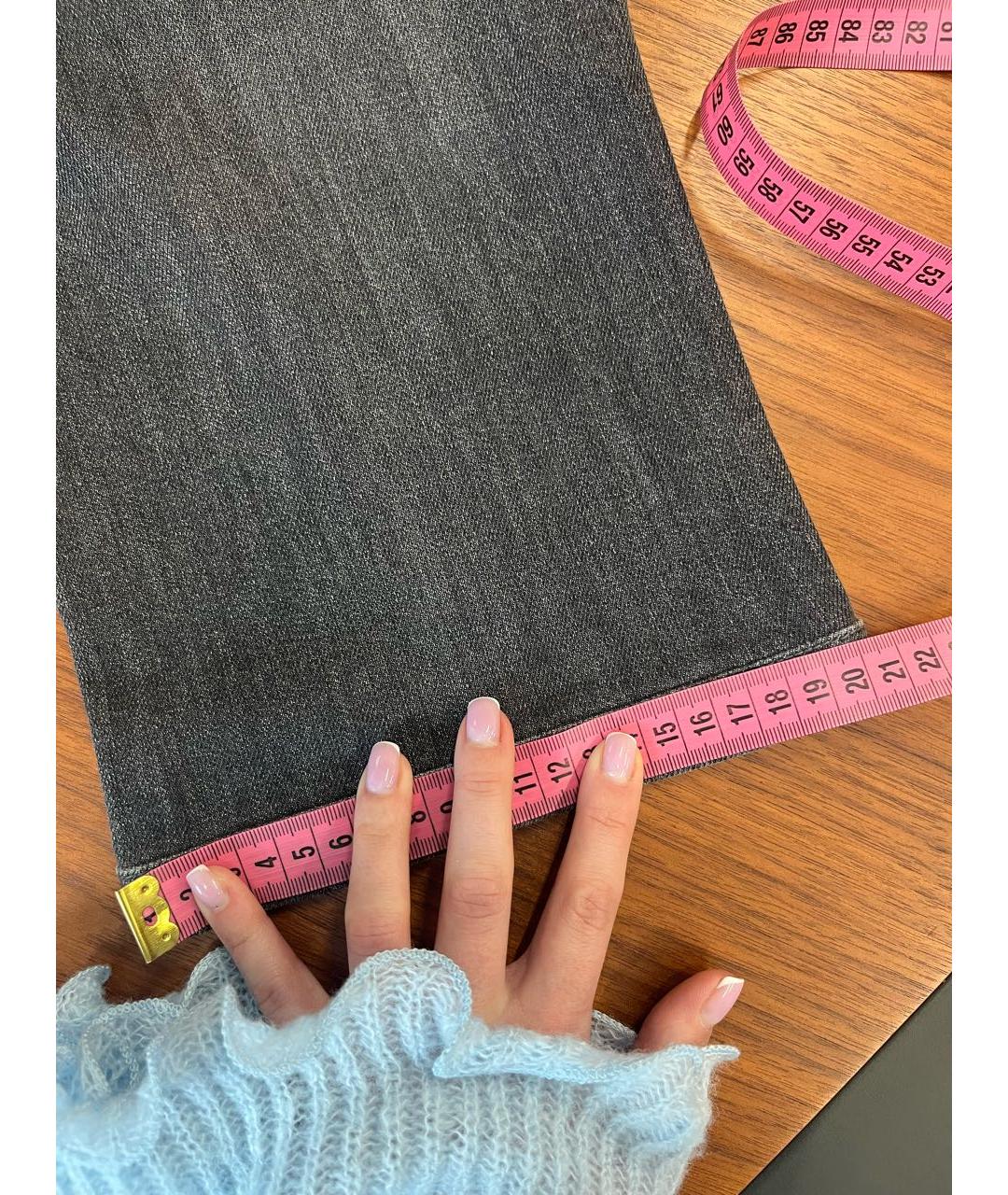 LORO PIANA Антрацитовые хлопковые прямые джинсы, фото 6