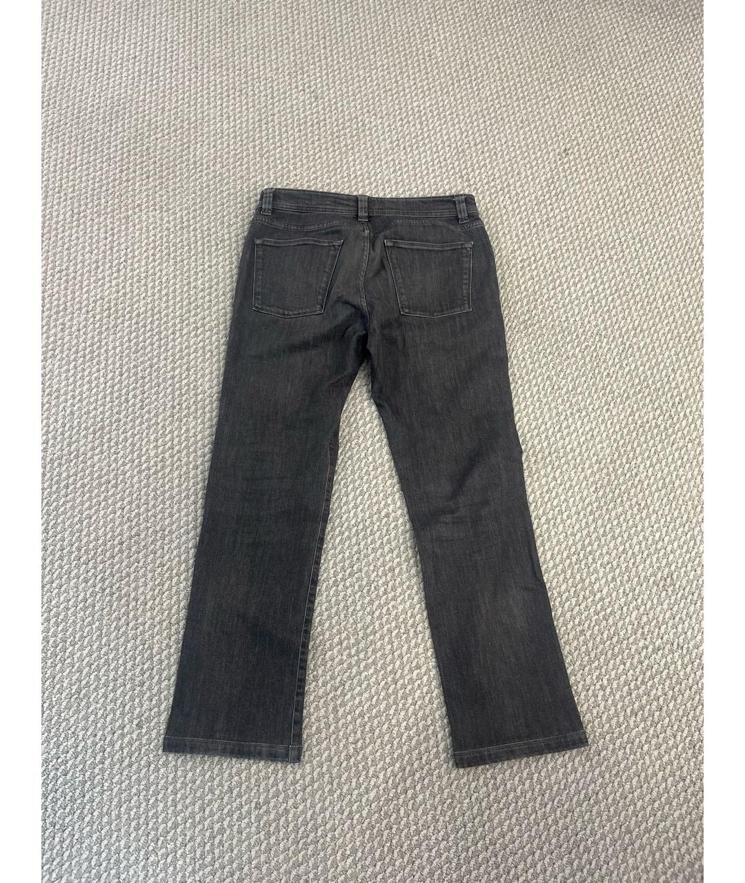 LORO PIANA Антрацитовые хлопковые прямые джинсы, фото 2