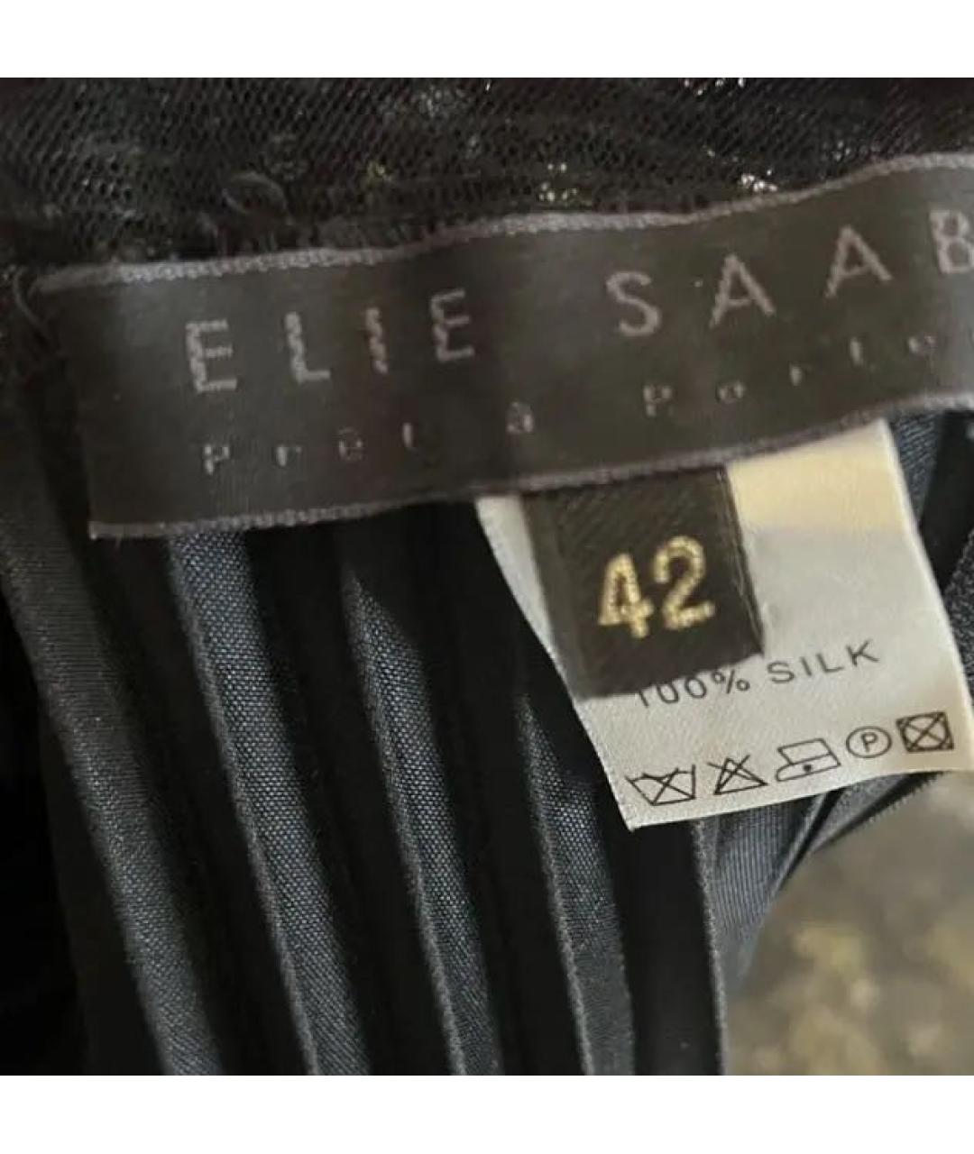 ELIE SAAB Черное шелковое коктейльное платье, фото 4