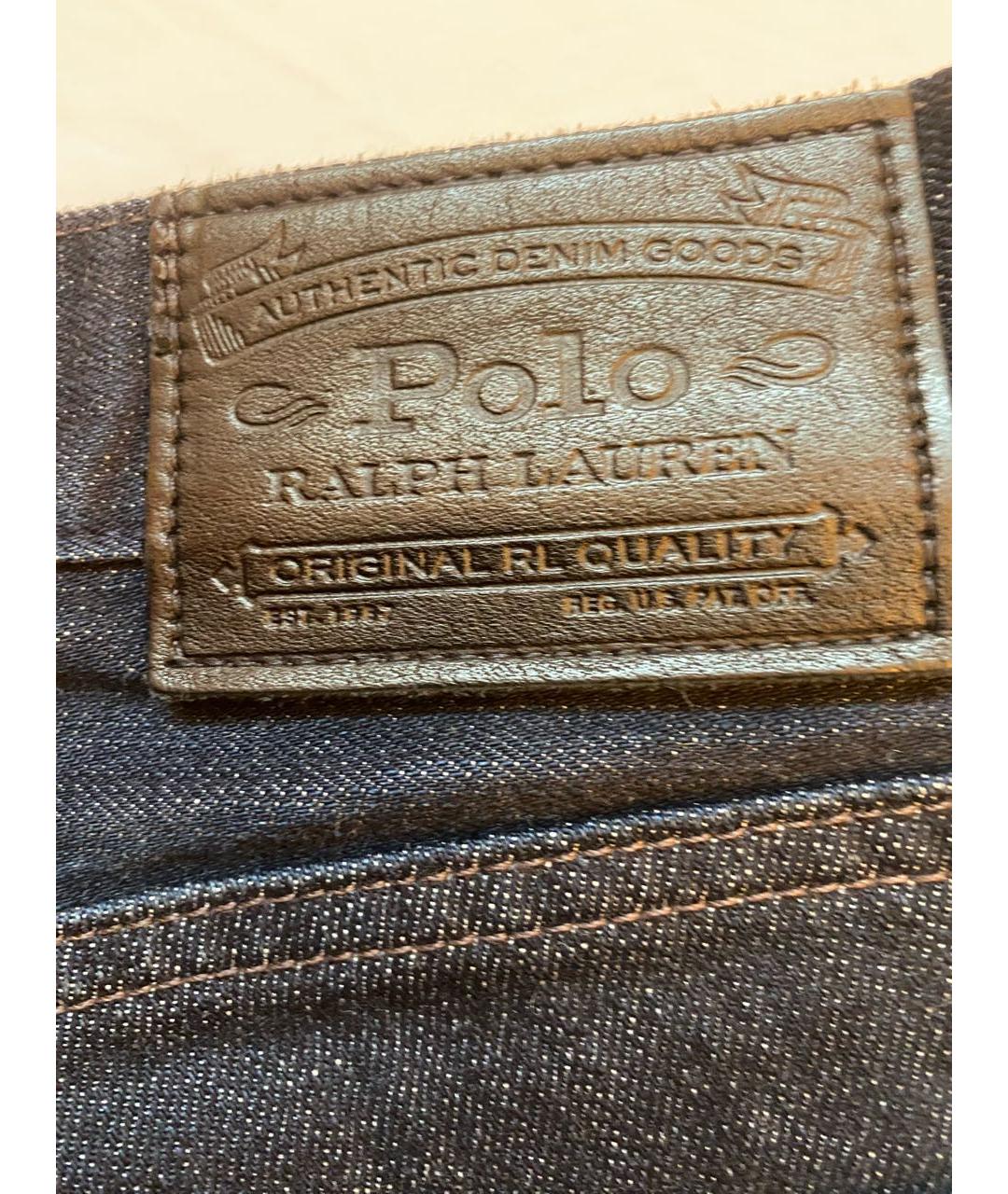 POLO RALPH LAUREN Темно-синие хлопковые прямые джинсы, фото 8