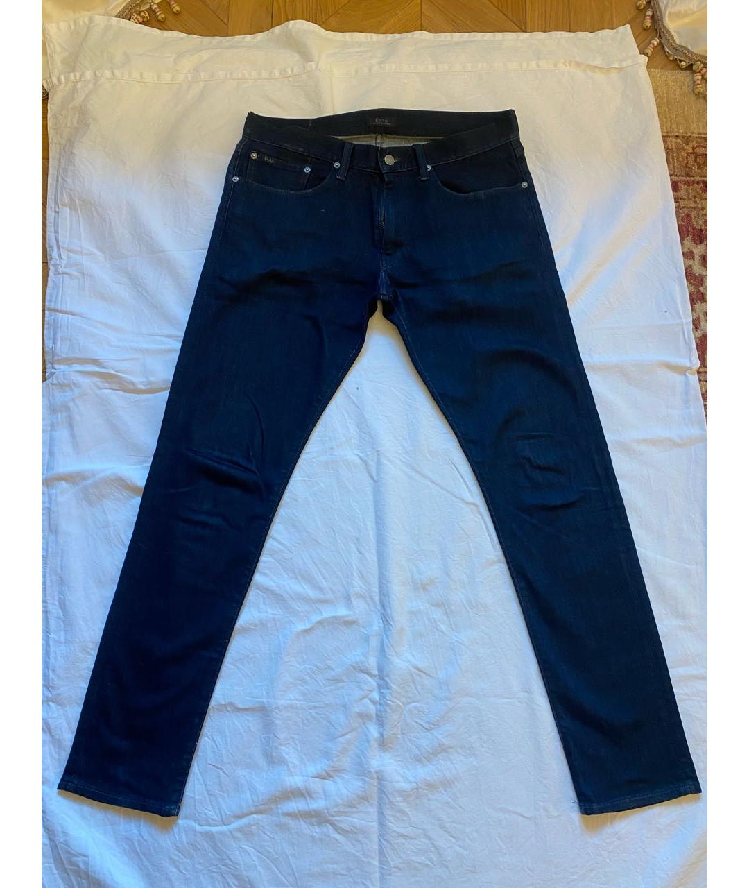 POLO RALPH LAUREN Темно-синие хлопковые прямые джинсы, фото 9