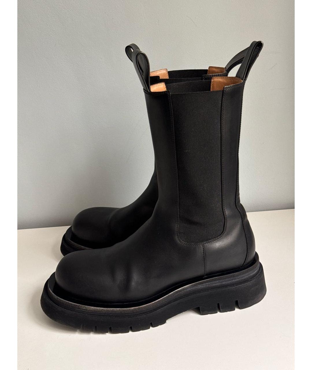 BOTTEGA VENETA Черные кожаные полусапоги, фото 7